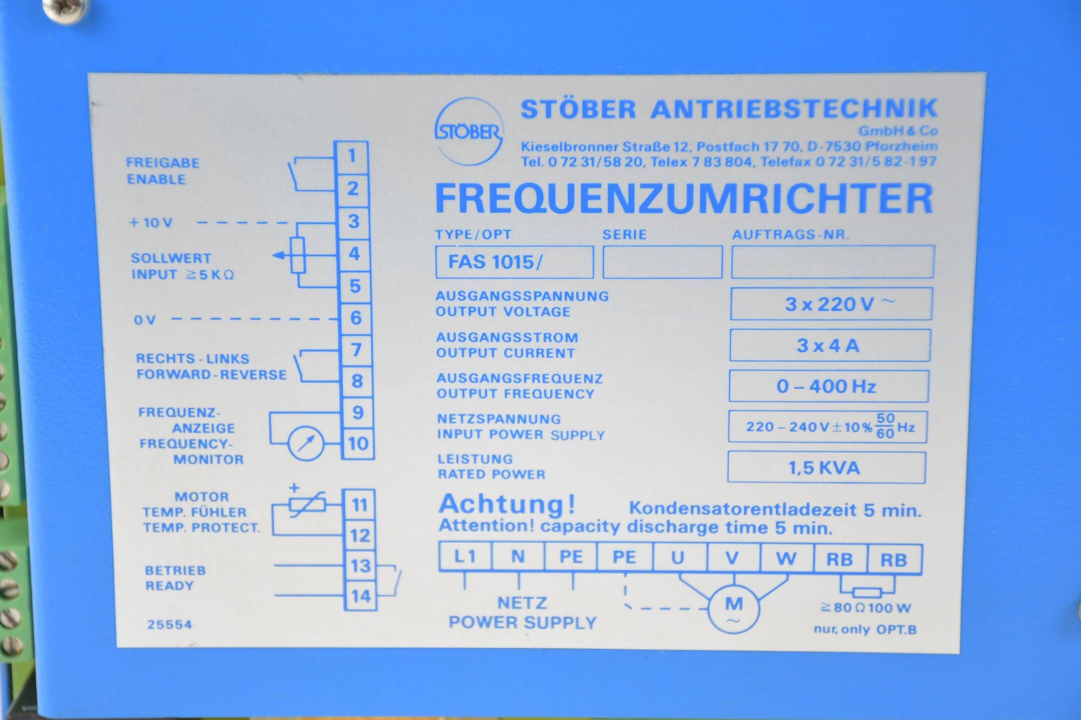 Stöber Antriebstechnik Frequenzumrichter FAS 1015 ( 25553 )