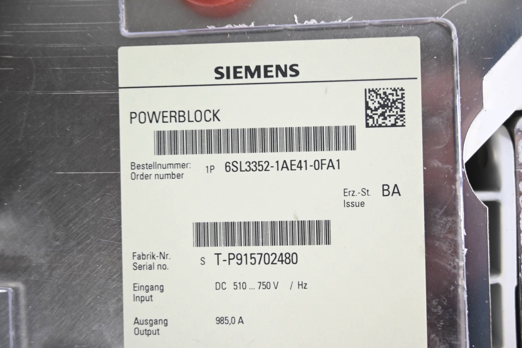 Siemens Sinamics Motor Module 6SL3320-1TE41-0AA3 inkl. 3x 6SL3352-1AE41-0FA1