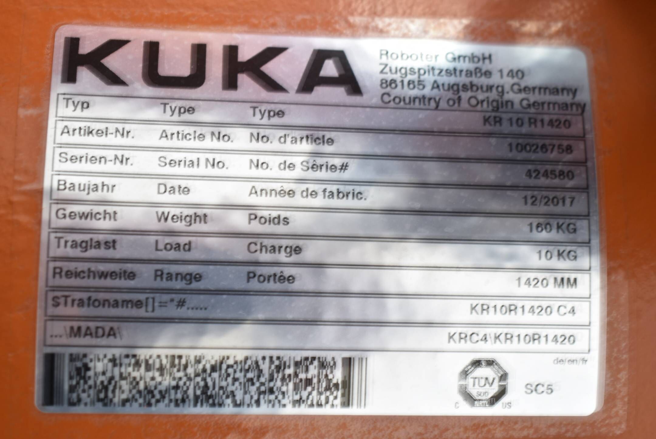 Kuka KRC4 Cybertech nano KR 10 R1420