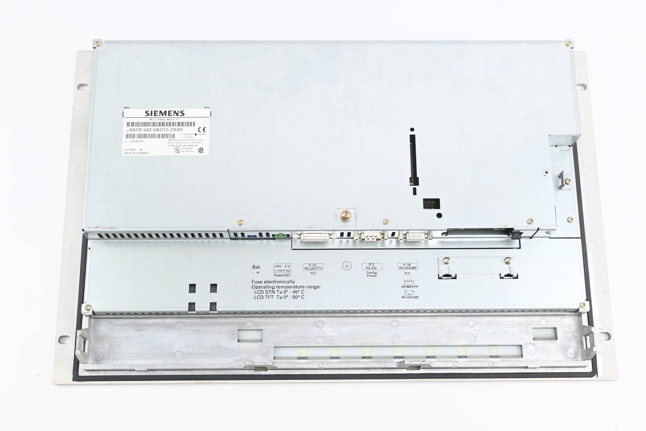Siemens Multipanel MP270 TFT 6AV6542-0AD15-2AX0 ( 6AV6 542-0AD15-2AX0 ) E. 08