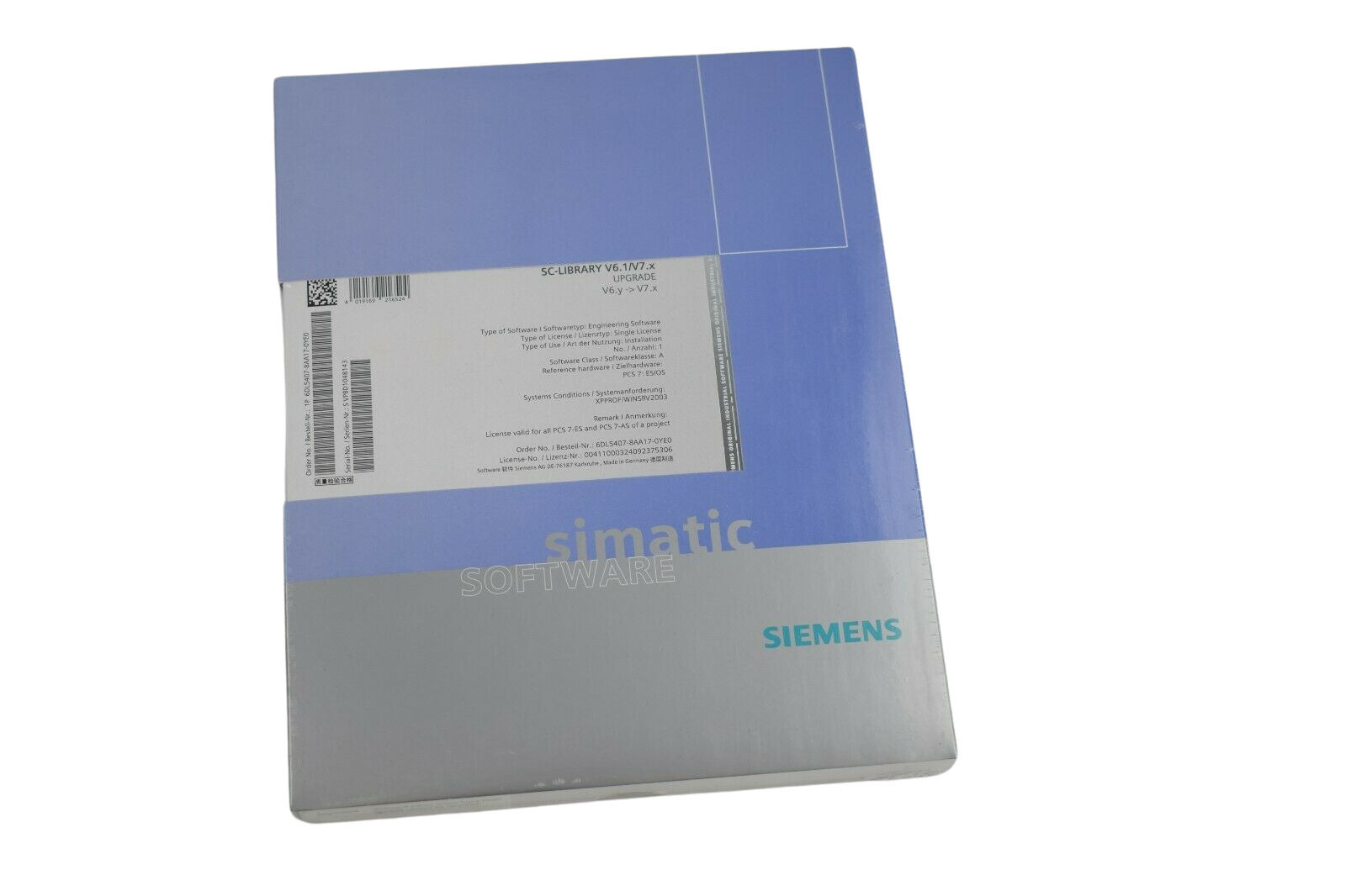 Siemens simatic S7 Software 6DL5 407-8AA17-0YE0 ( 6DL5407-8AA17-0YE0 )