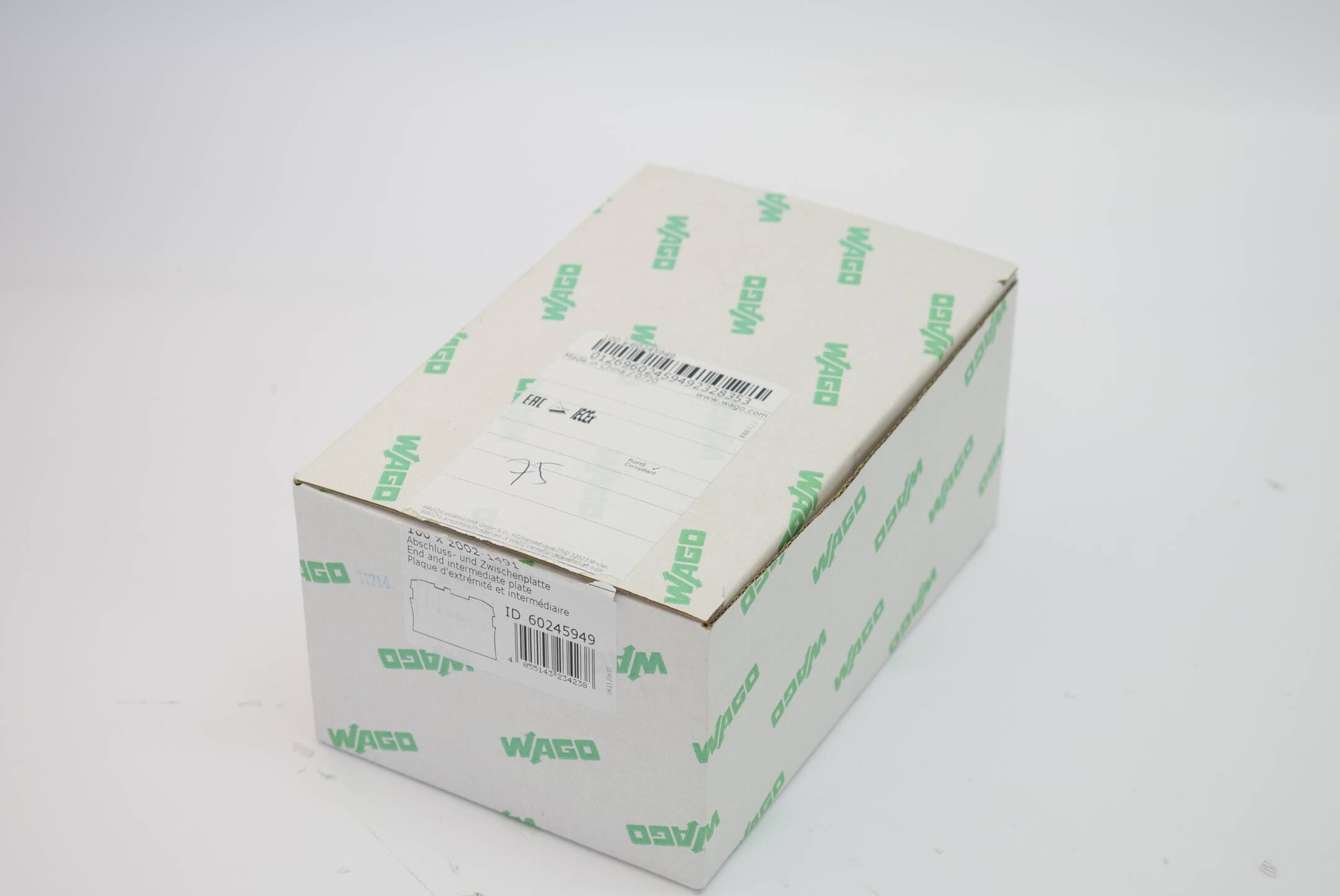 75x Wago Abschluss- und Zwischenplatte 2002-1491 ( 20021491 )
