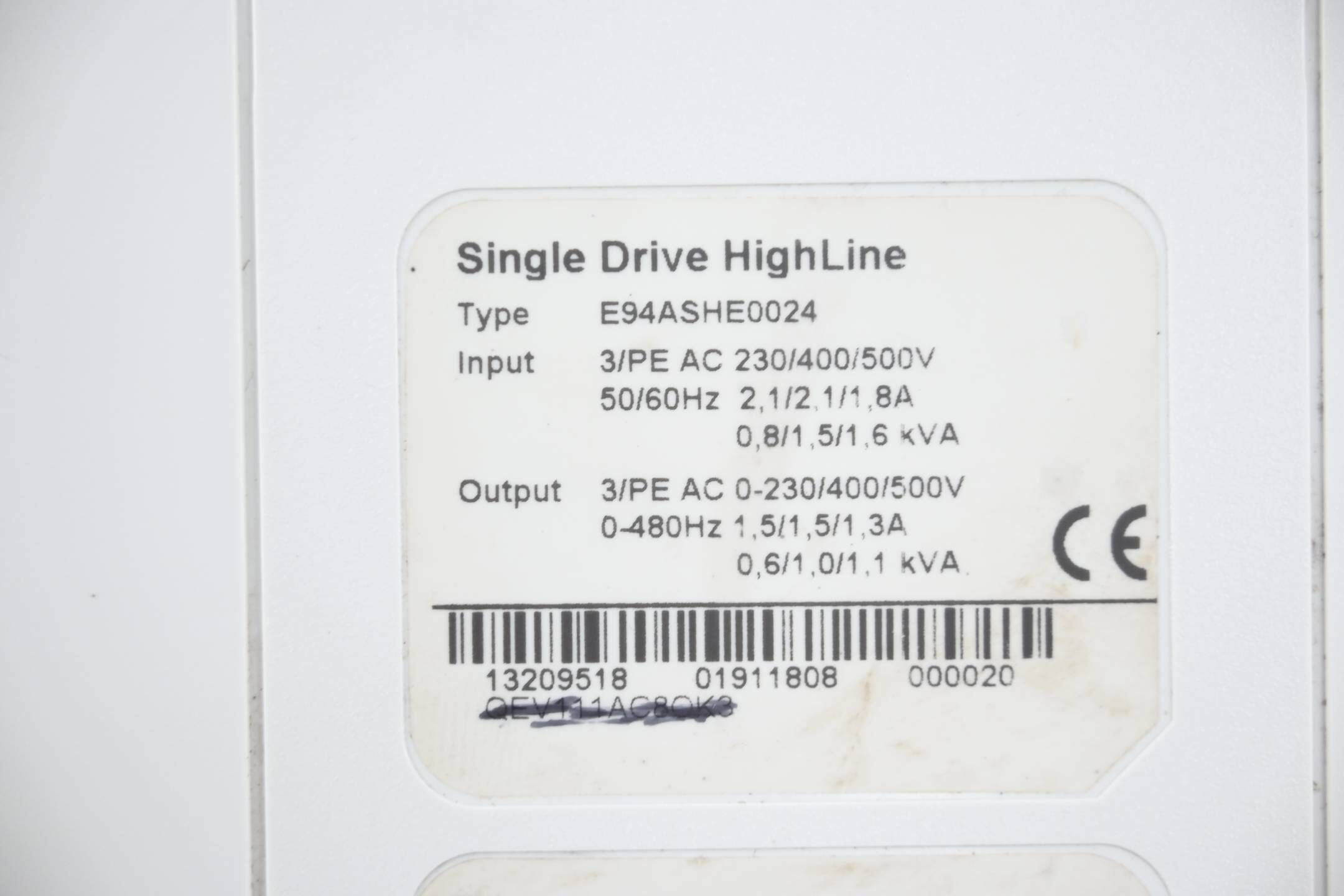 Lenze Single Drive HighLine E94ASHE0024