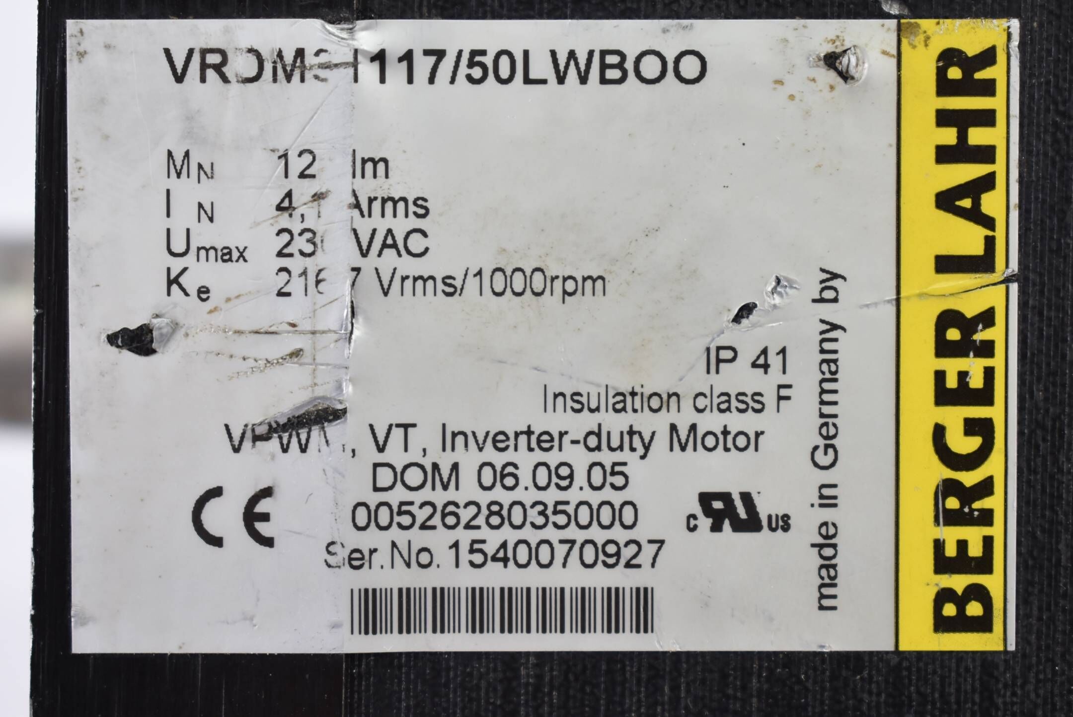 Berger Lahr Servomotor VRDM31117/50LWBOO
