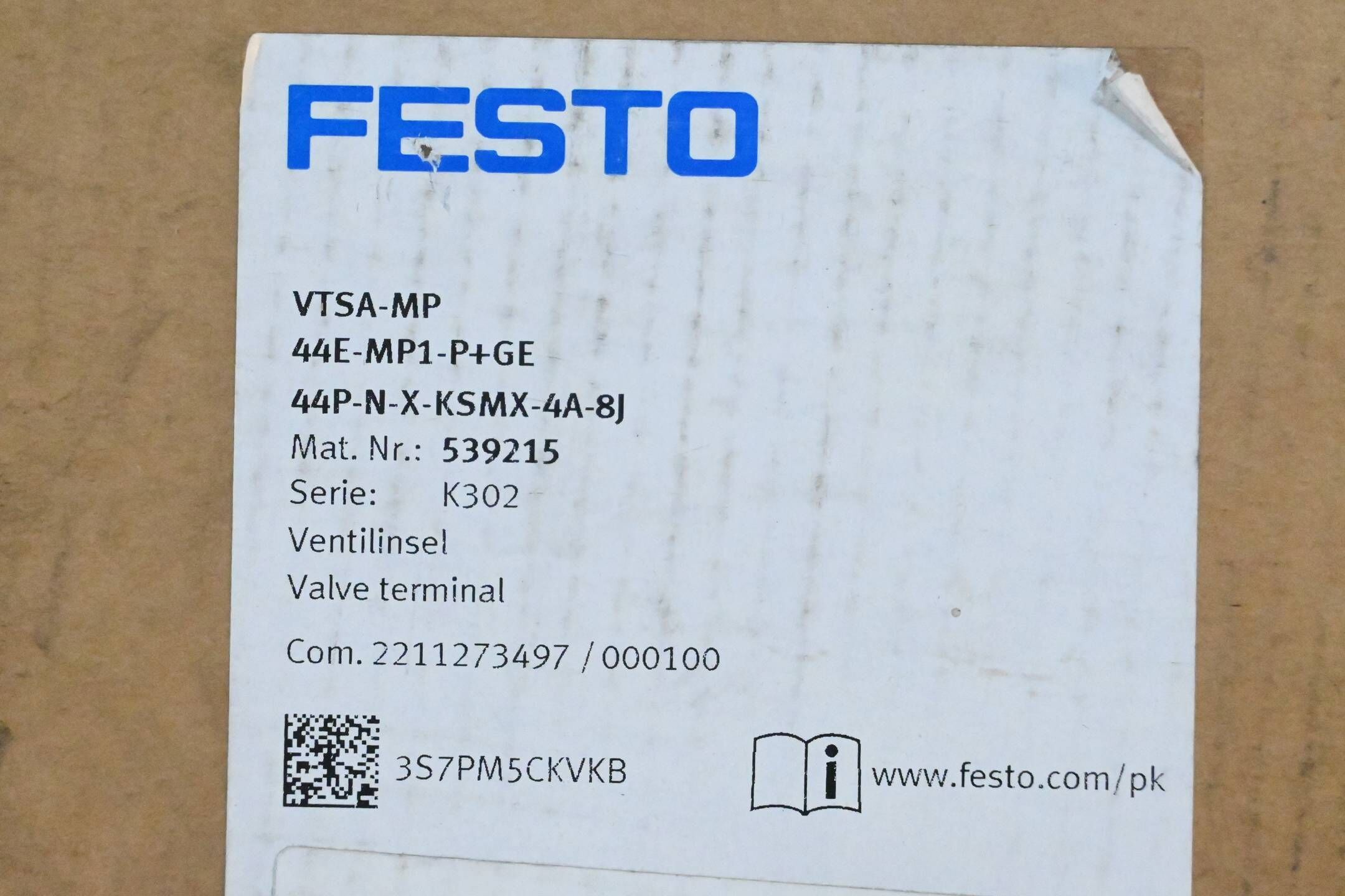 Festo Ventilinsel VTSA-MP ( 44E-MP1-P+GE 44P-N-X-KSMX-4A-8J ) 539215