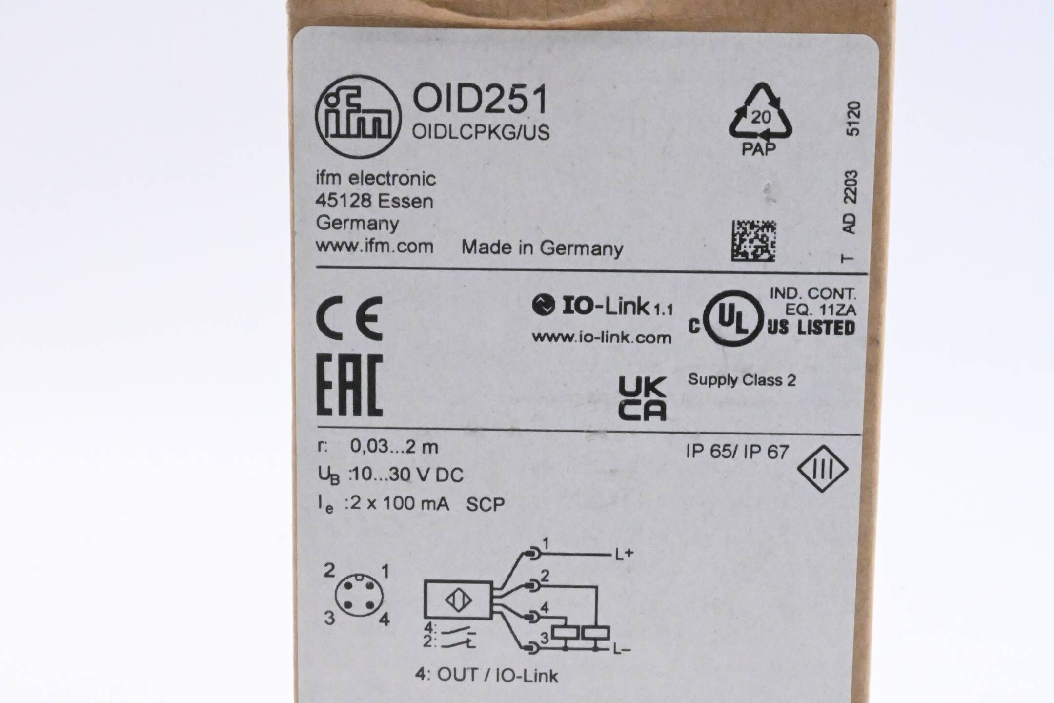 Ifm Optischer Abstandssensor OID251 ( OIDLCPKG/US )