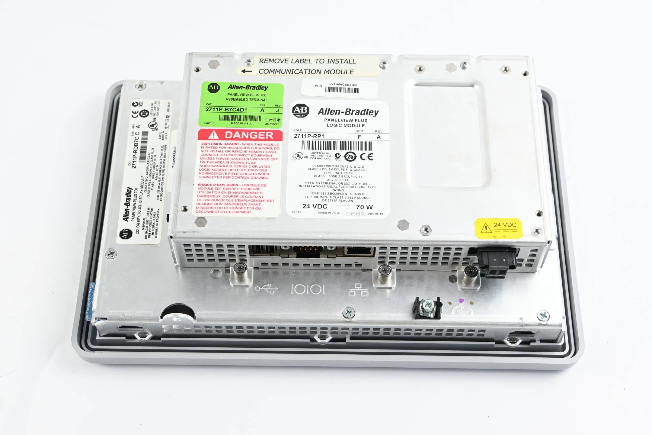 Allen Bradley Color/Touch Display Module 2711P-RDB7C inkl Logic Module 2711P-RP1