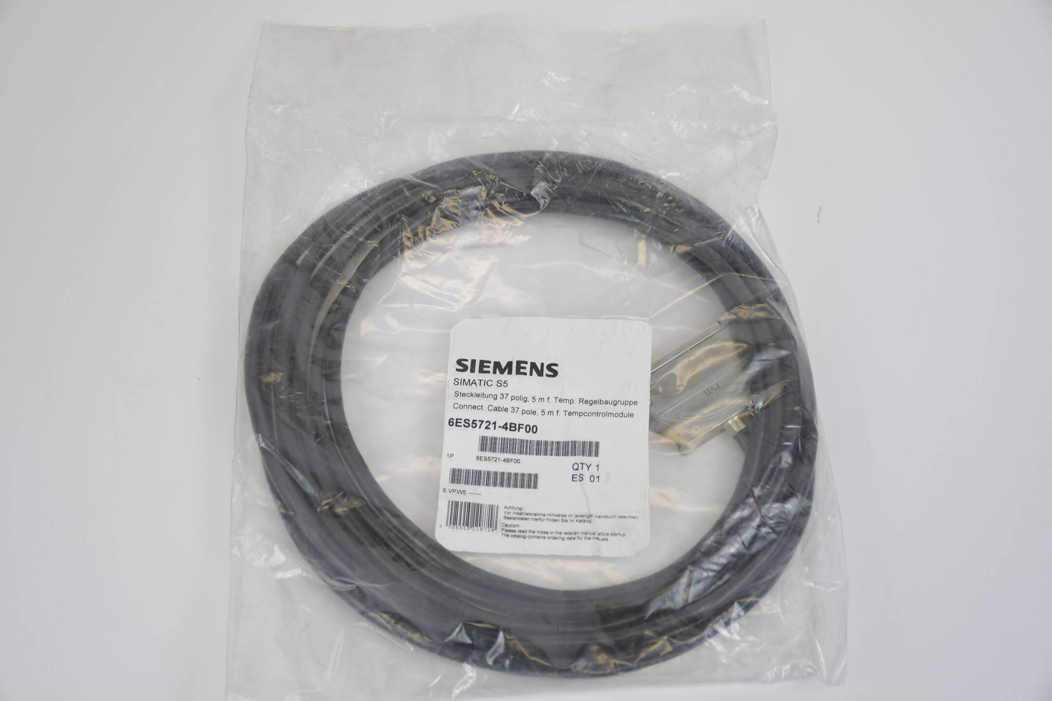 Siemens Simatic S5 Steckleitung 5m 37 polig  6ES5721-4BF00 ( 6ES5 721-4BF00 )
