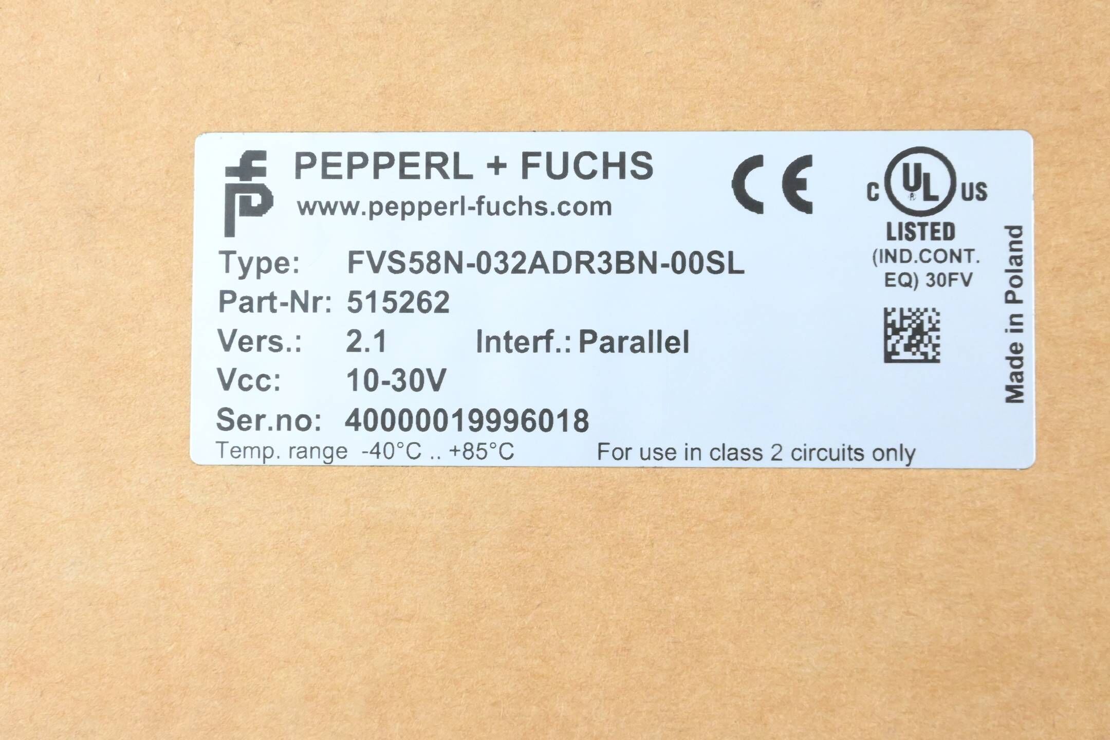 Pepperl + Fuchs Singleturn-Absolutwert-Drehgeber FVS58N-032ADR3BN-00SL / 515262