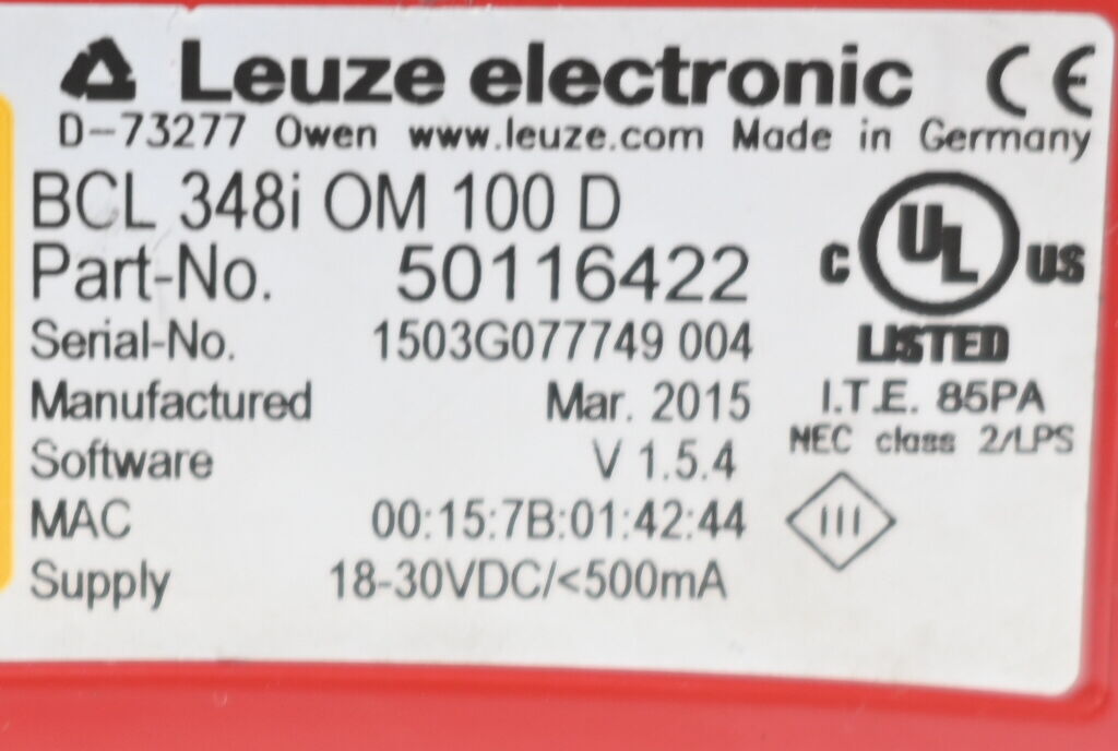 Leuze Electronic BCL 348i OM 100 D ( 50116422 ) + MS 348 ( 50116471 )