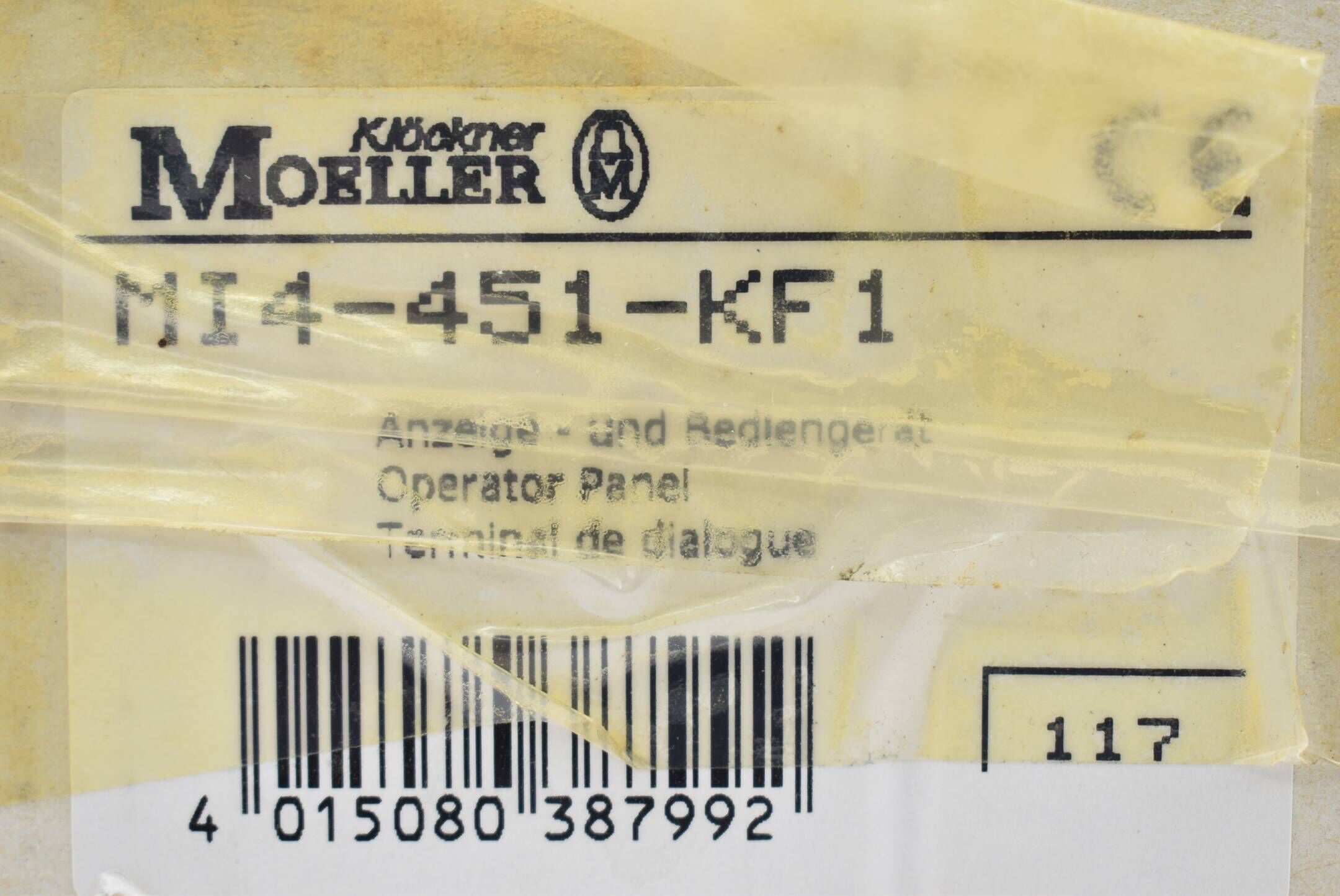 Klöckner-Moeller Bedienpanel 24VDC 0,5A MI4-451-KF1