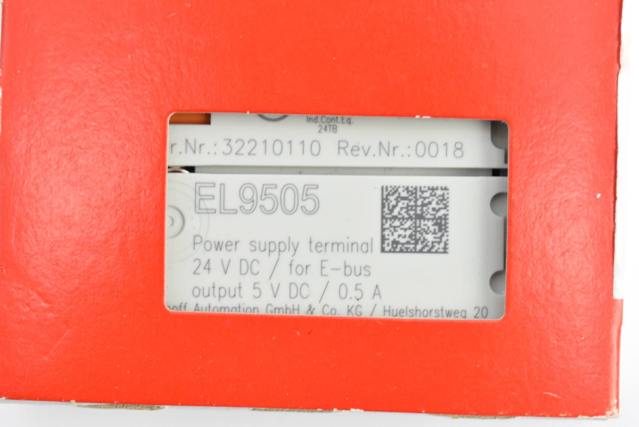 Beckhoff Netzteilklemme 24 VDC 5 V DC EL9505 ( EL 9505 )