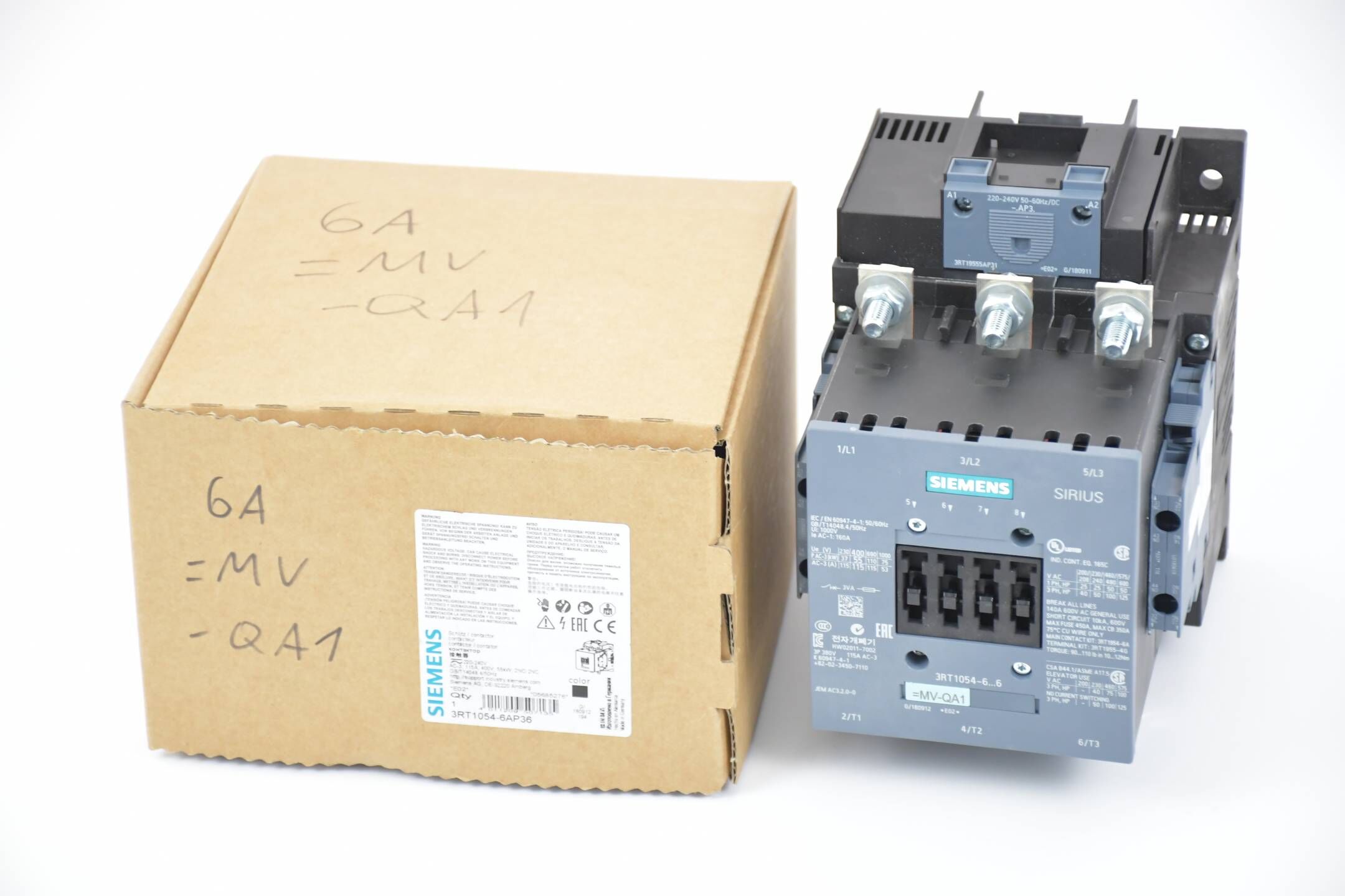 Siemens Leistungsschütz 3RT1054-6AP36 ( 3RT1 054-6AP36 ) 55kW / 400 V