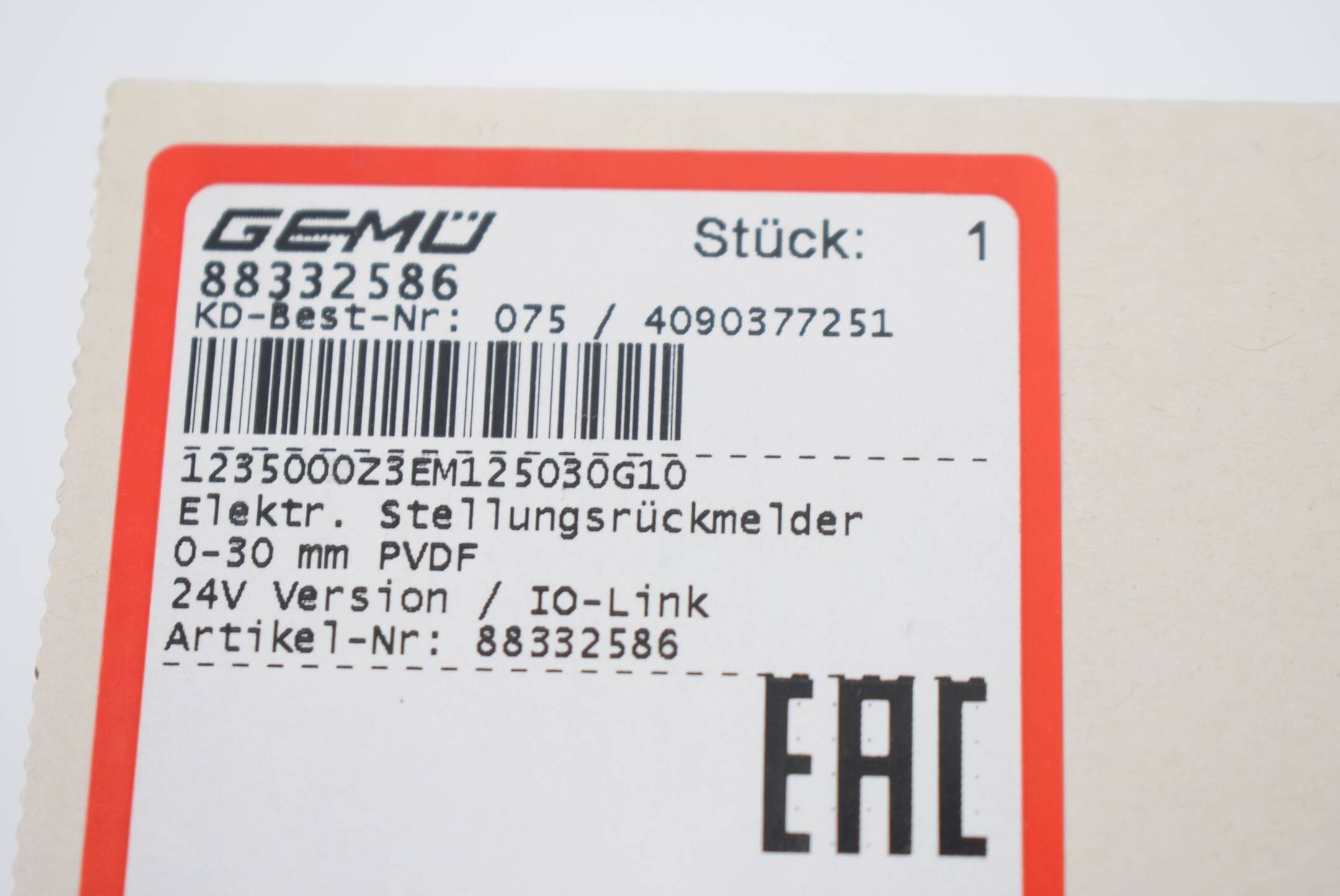 Gemü elektrischer Stellungsrückmelder 88332586 ( 075 / 4090377251 )
