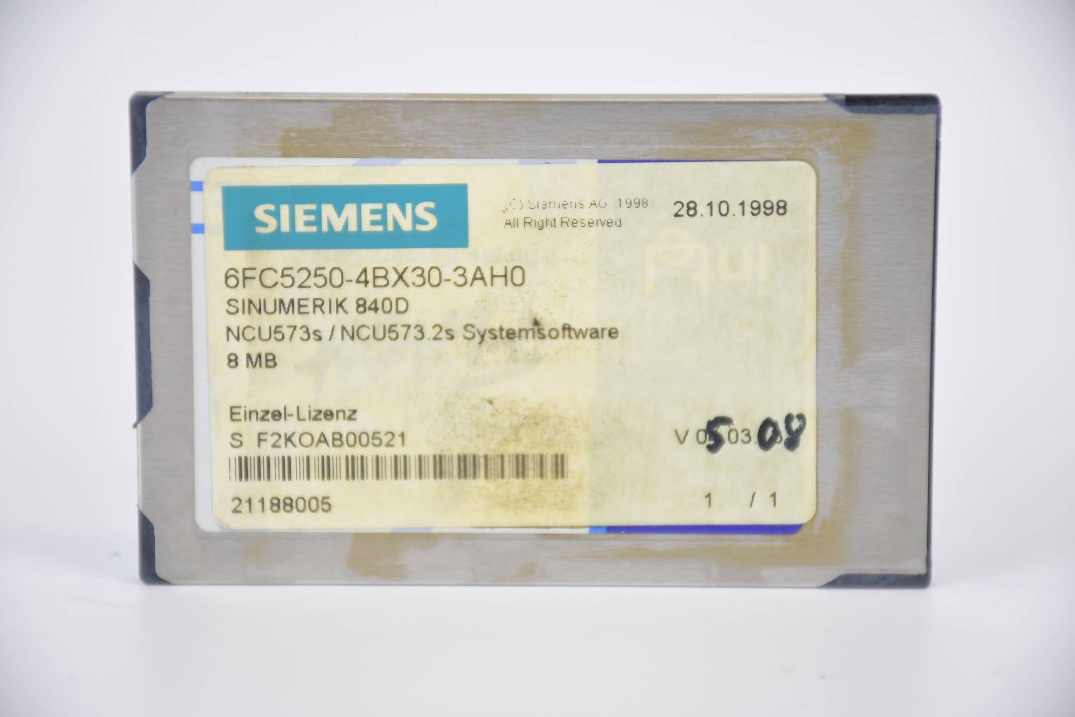 Siemens sinumerik 840D CNC software 6FC5250-4BX30-3AH0 ( 6FC5 250-4BX30-3AH0 )