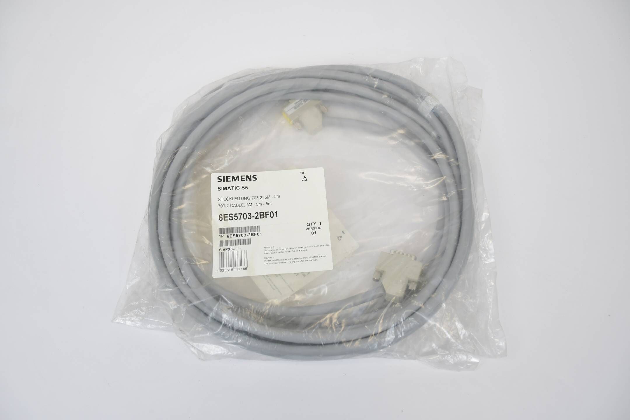 Siemens simatic S5 Steckleitung 703-2 5M 6ES5703-2BF01 ( 6ES5703-2BF01 )