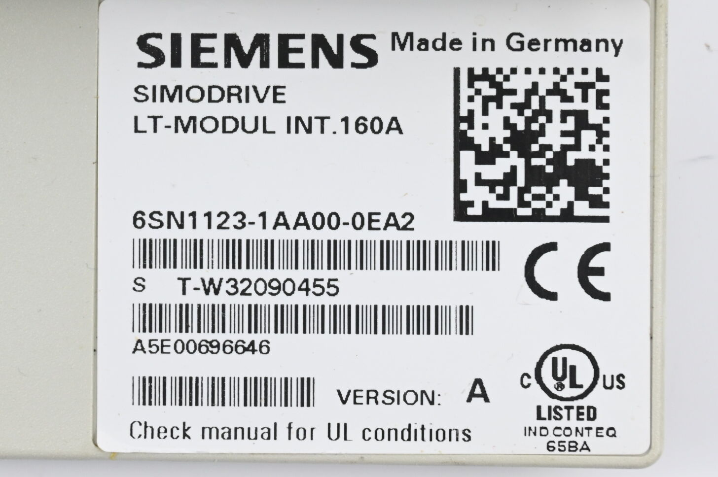 Siemens Simodrive Frontcover für 6SN1123-1AA00-0EA2