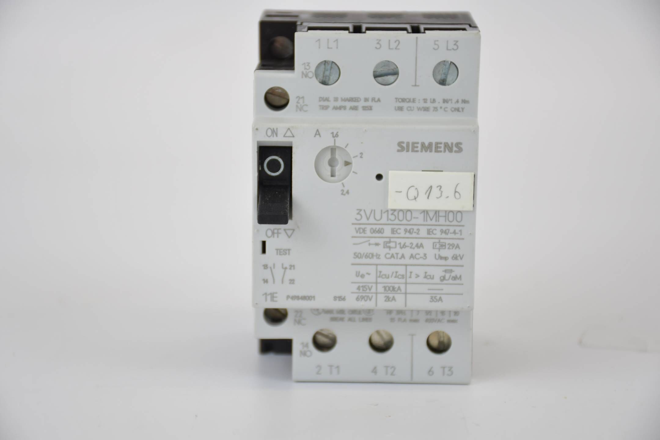 Siemens Leistungsschalter für den motorschutz 3VU1300-1MH00 ( 3VU1 300-1MH00 )