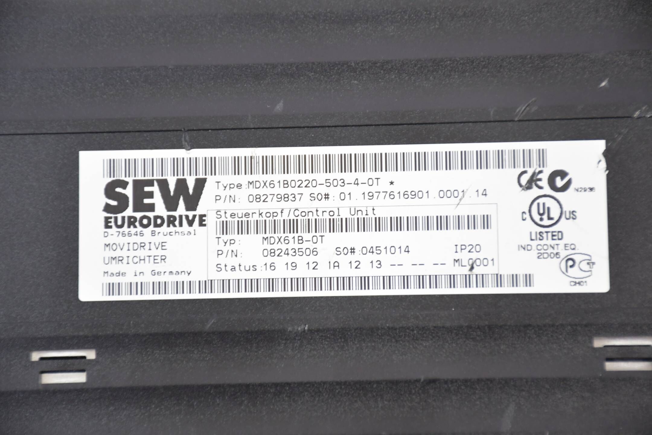 SEW Eurodrive Steuerkopf MDX61B0220-503-4-0T ( 8279837 )