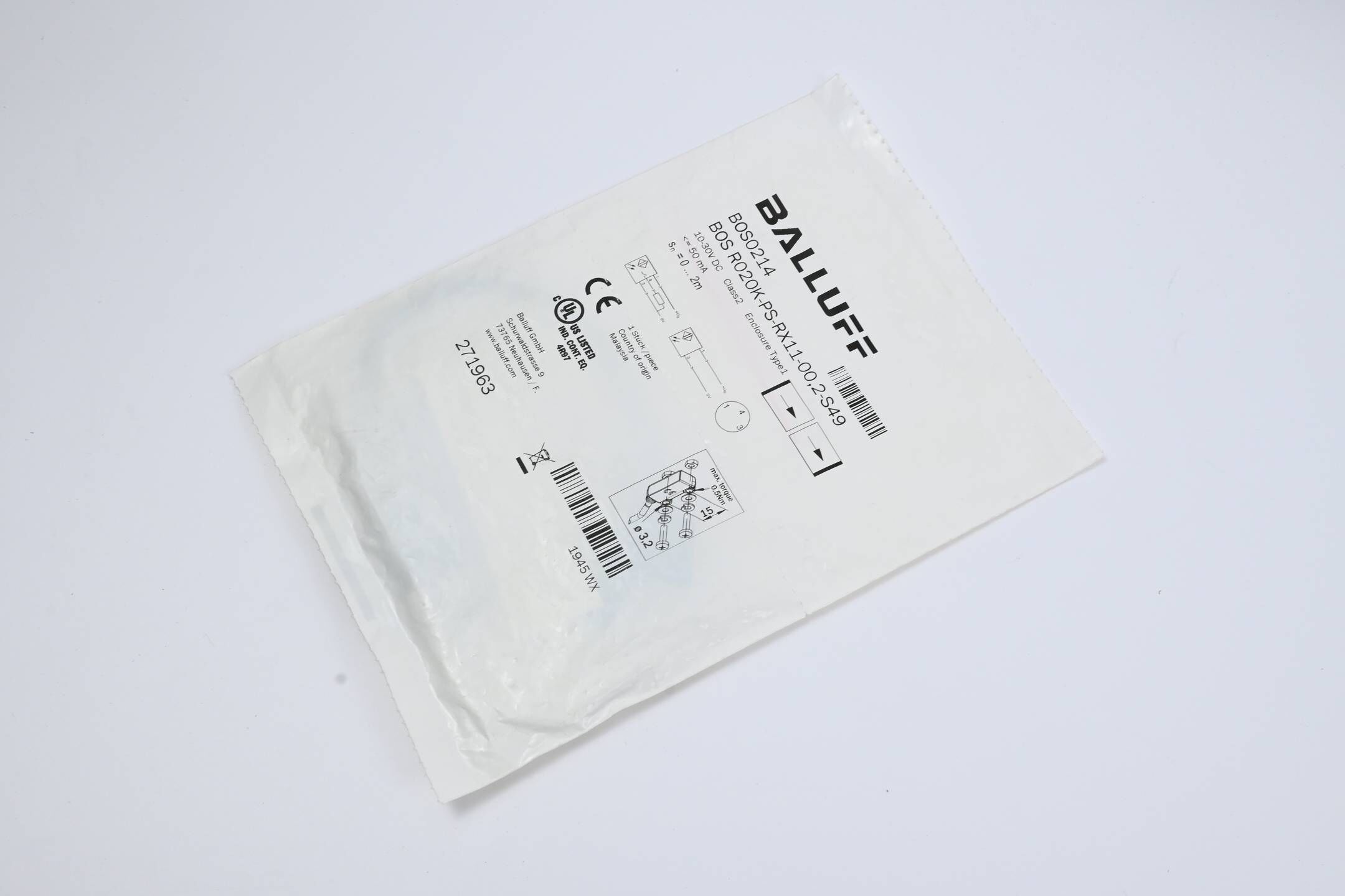 Balluff Einweglichtschranke BOS0214 (BOS R020K-PS-RX11-00,2-S49)