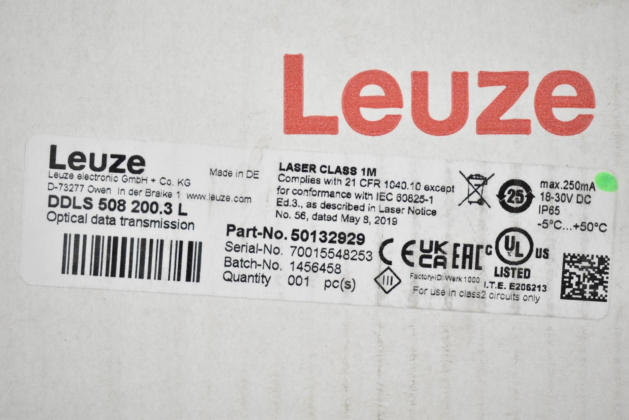 Leuze Electronic Optische Datenübertragung DDLS 508 200.3 L ( 50132929 )