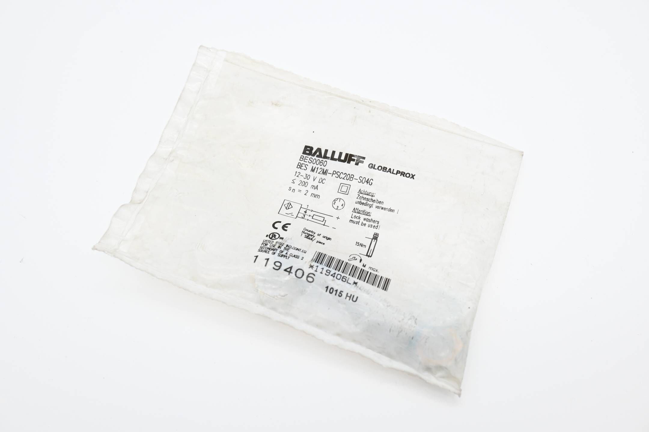 Balluff BES0060 induktiver Standardsensor BES M12MI-PSC20B-S04G
