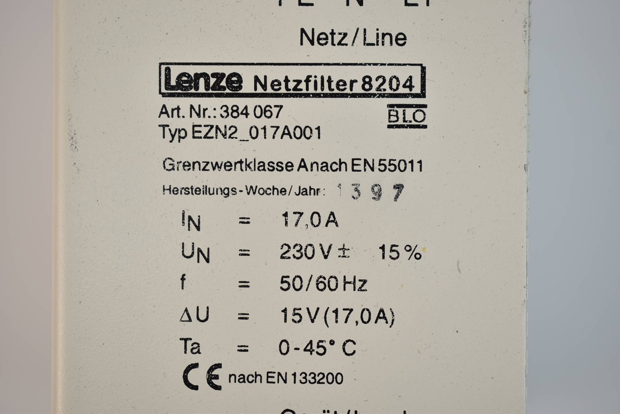 Lenze Netzfilter 8204 EZN2_017A001 ( 384067 )