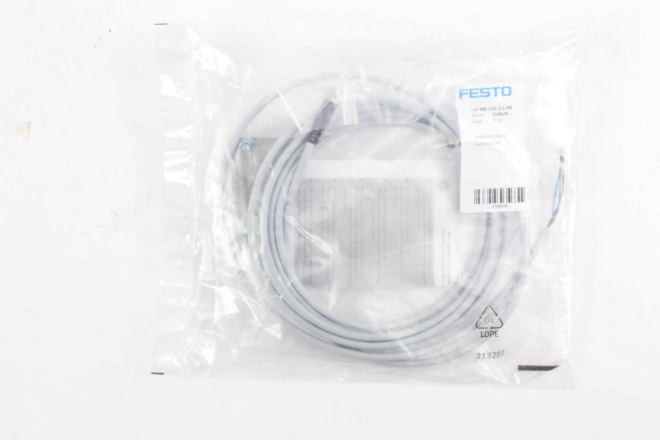 Festo Sender SOEG-S-Q30-S-L ( 165353 ) inkl. SIM-M8-3GD-2,5-PU ( 159420 )