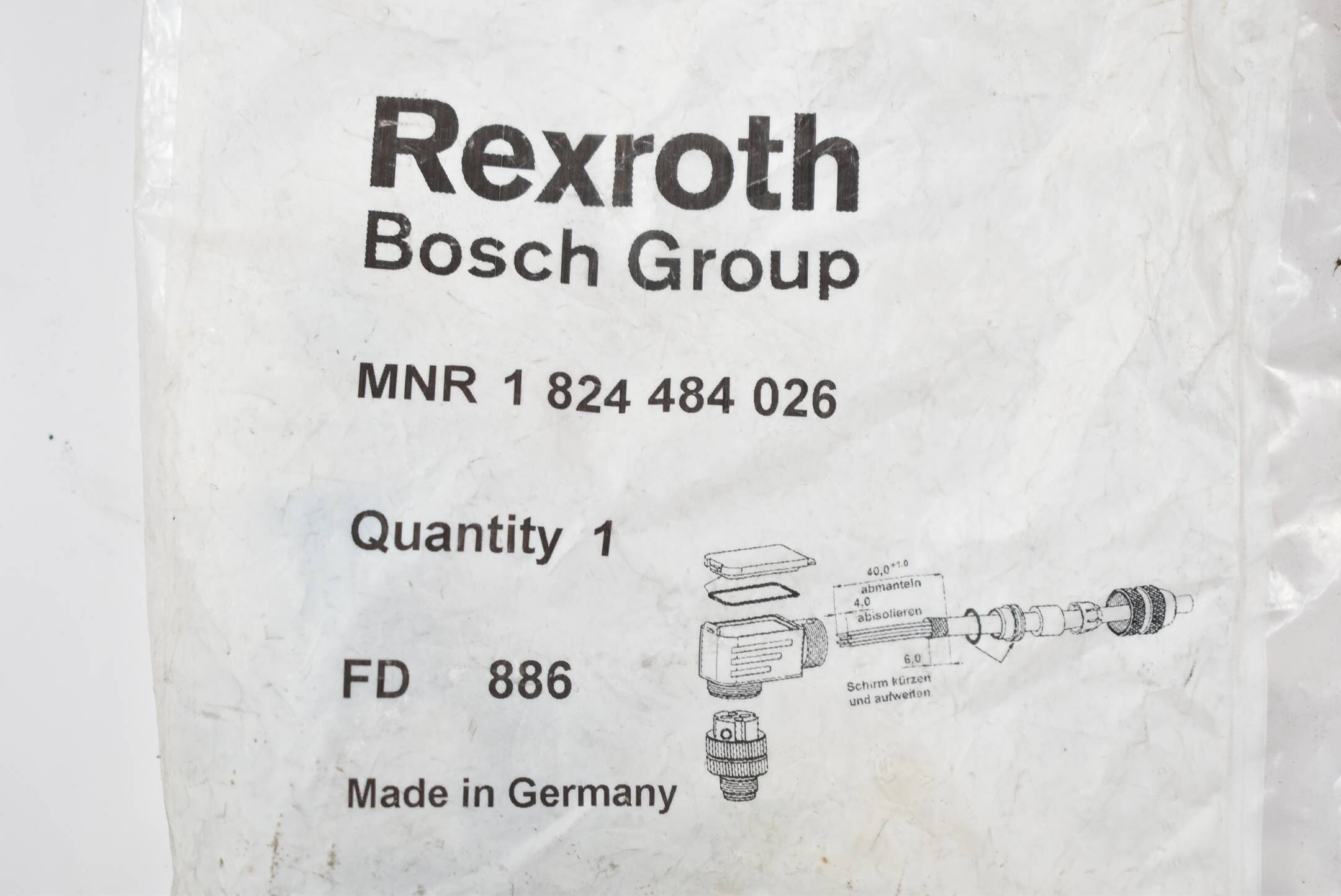 Rexroth Stecker MNR 1 824 484 026 ( MNR 1824484026 )
