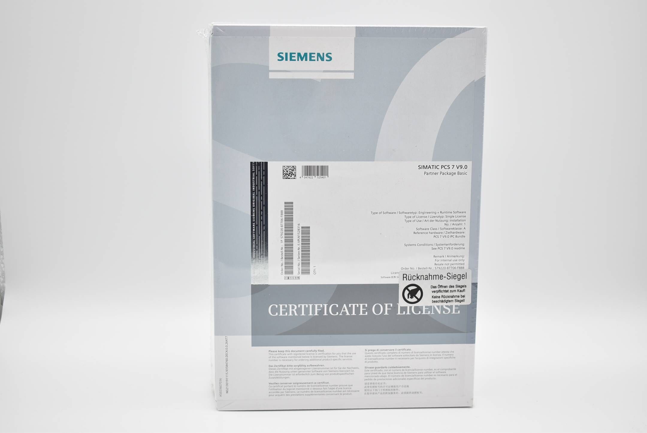 Siemens simatic PCS 7 V9.0 Partner Package Basic S79220-B7706-F888