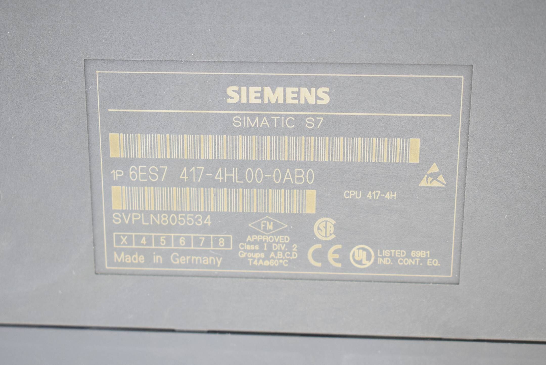 Siemens simatic S7-400 CPU 417-4H 6ES7 417-4HL00-0AB0 ( 6ES7417-4HL00-0AB0 ) E3
