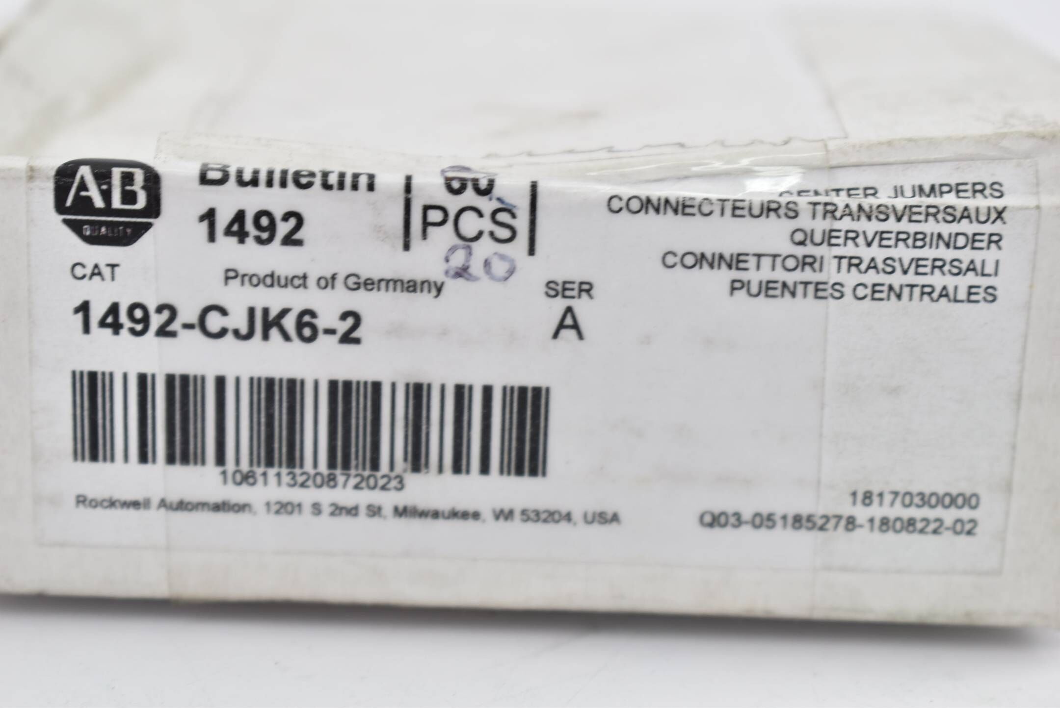 Allen-Bradley Querverbinder 1492-CJK6-2 20 Stück