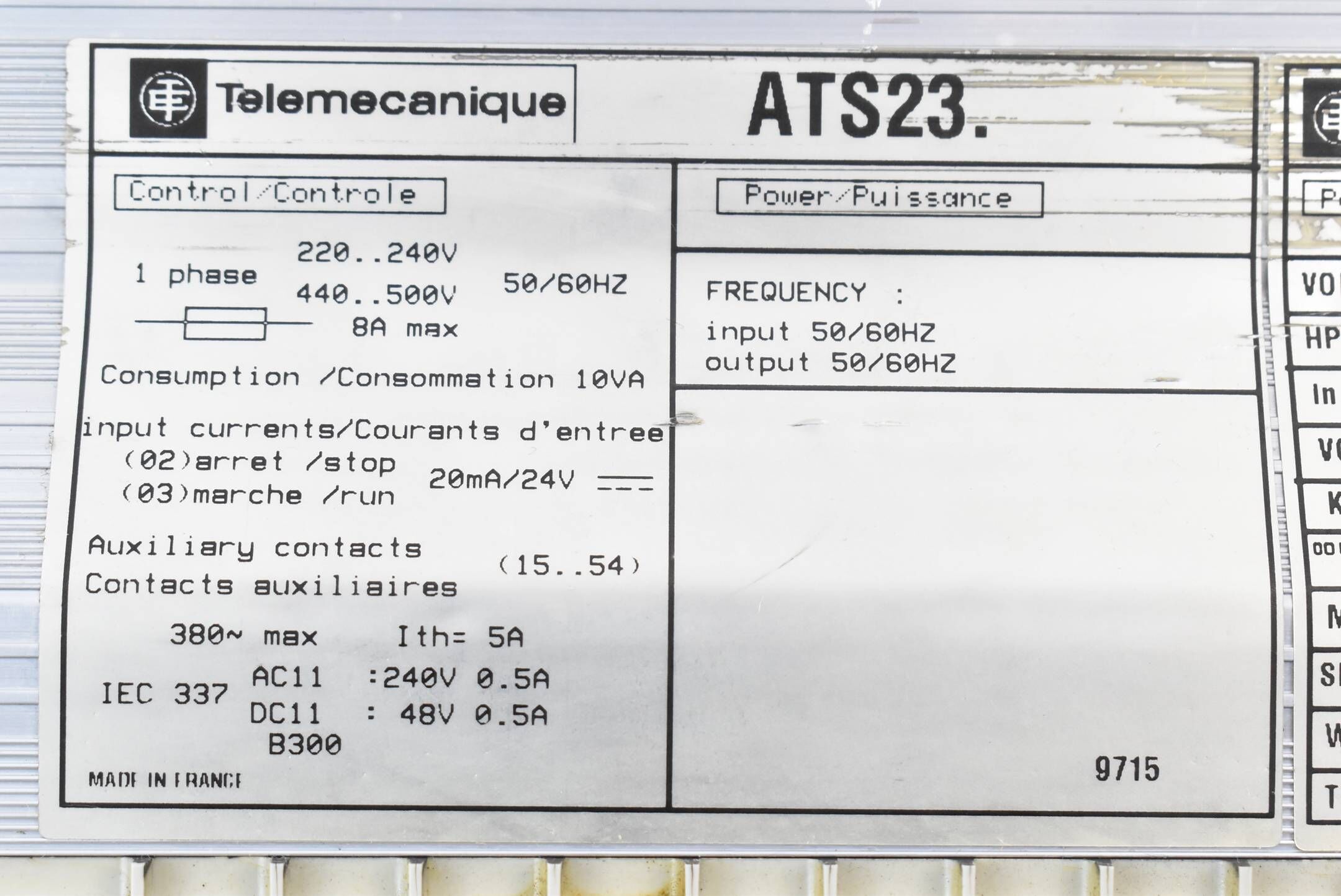 Telemecanique Altistart 3 ATS23 ( ATS23.D30N )