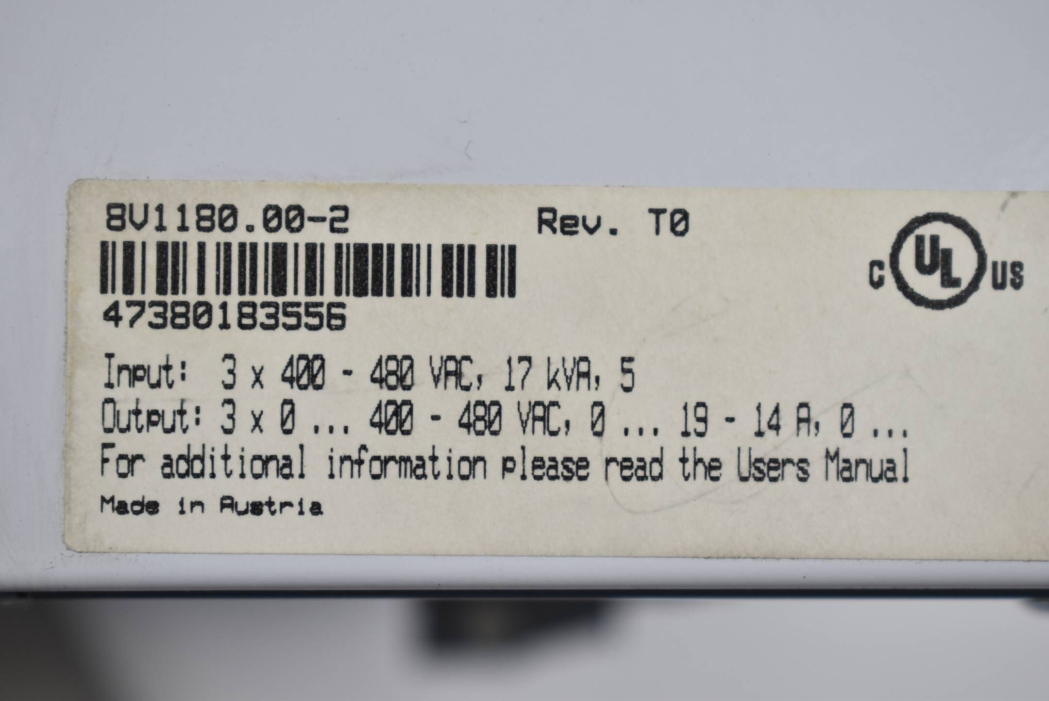 B&R ACOPOS Servoverstärker 8V1180.00-2 ( Rev. T0 ) inkl. AC112 und AC120 Karten
