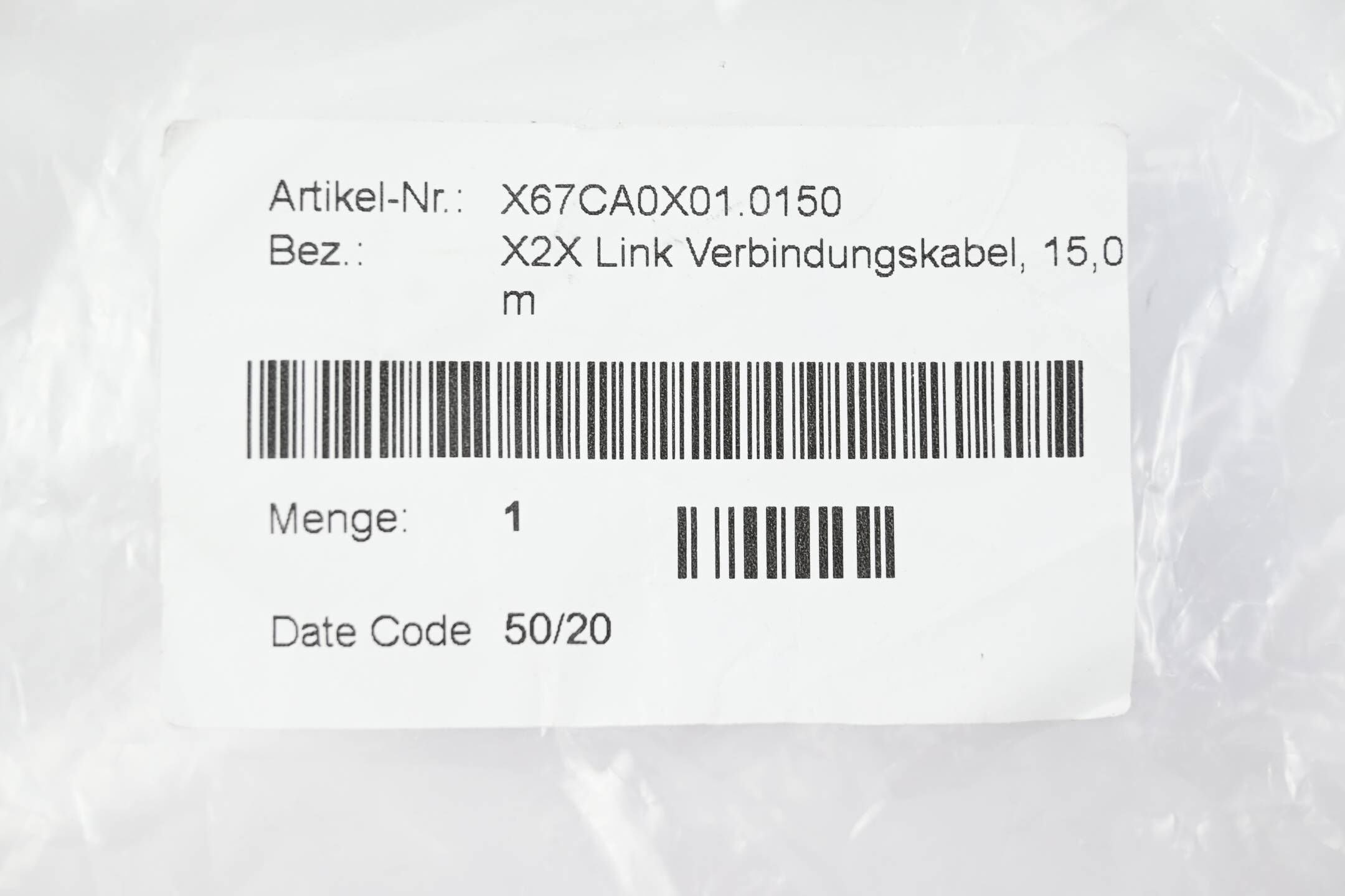 B&R Automation X2X Link Verbindungskabel X67CA0X01.0150 ( 15,0m )