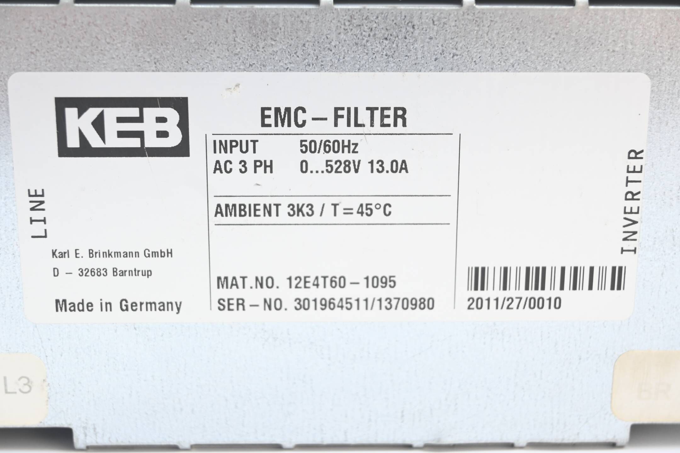 KEB EMC-Filter 12.E4.T60-1095 ( 12E4T60-1095 )