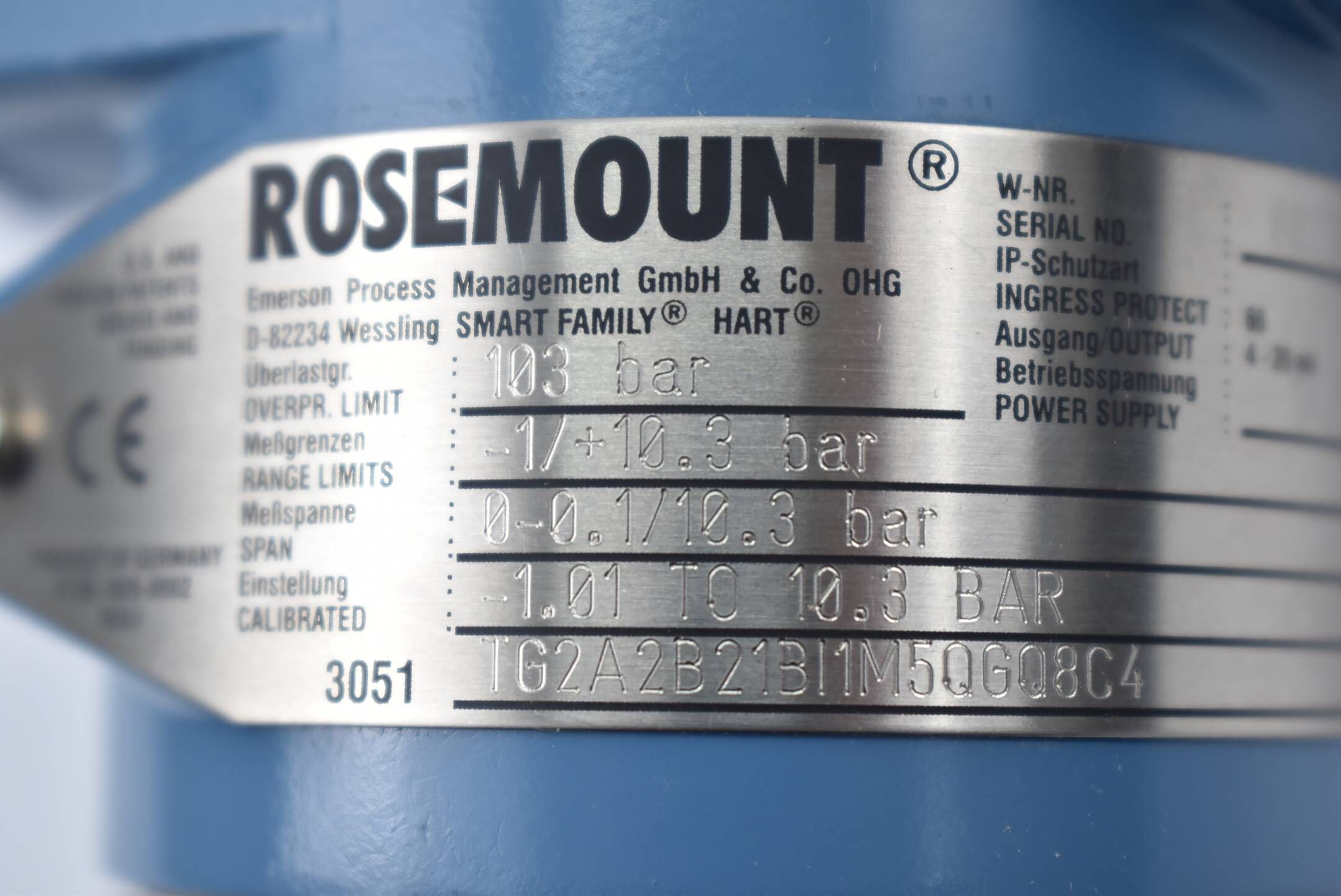 Rosemount Messdruckumformer BAS97ATEX1089X ( 10,5-55VDC 4-20mA 0,9W )