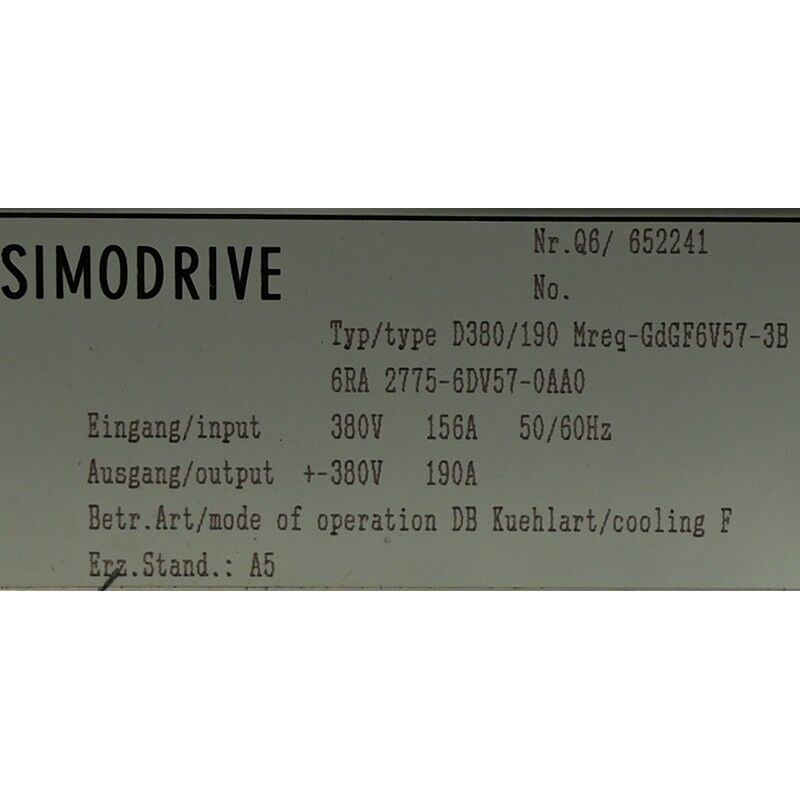 Siemens 6RA2775-6DV57-0AA0 6RA 2775-6DV57-0AA0 Simodrive Converter Neu
