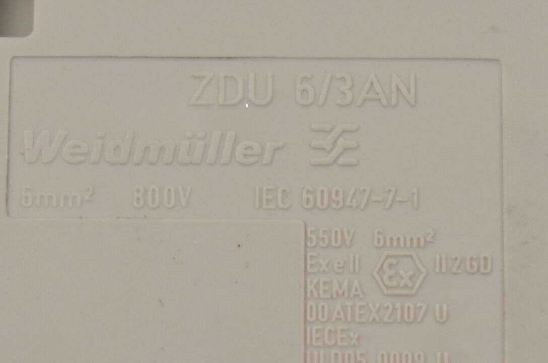 Weidmüller 3-Leiter-Durchgangsklemmen ZDU 6/3AN ( VE 12 Stück )