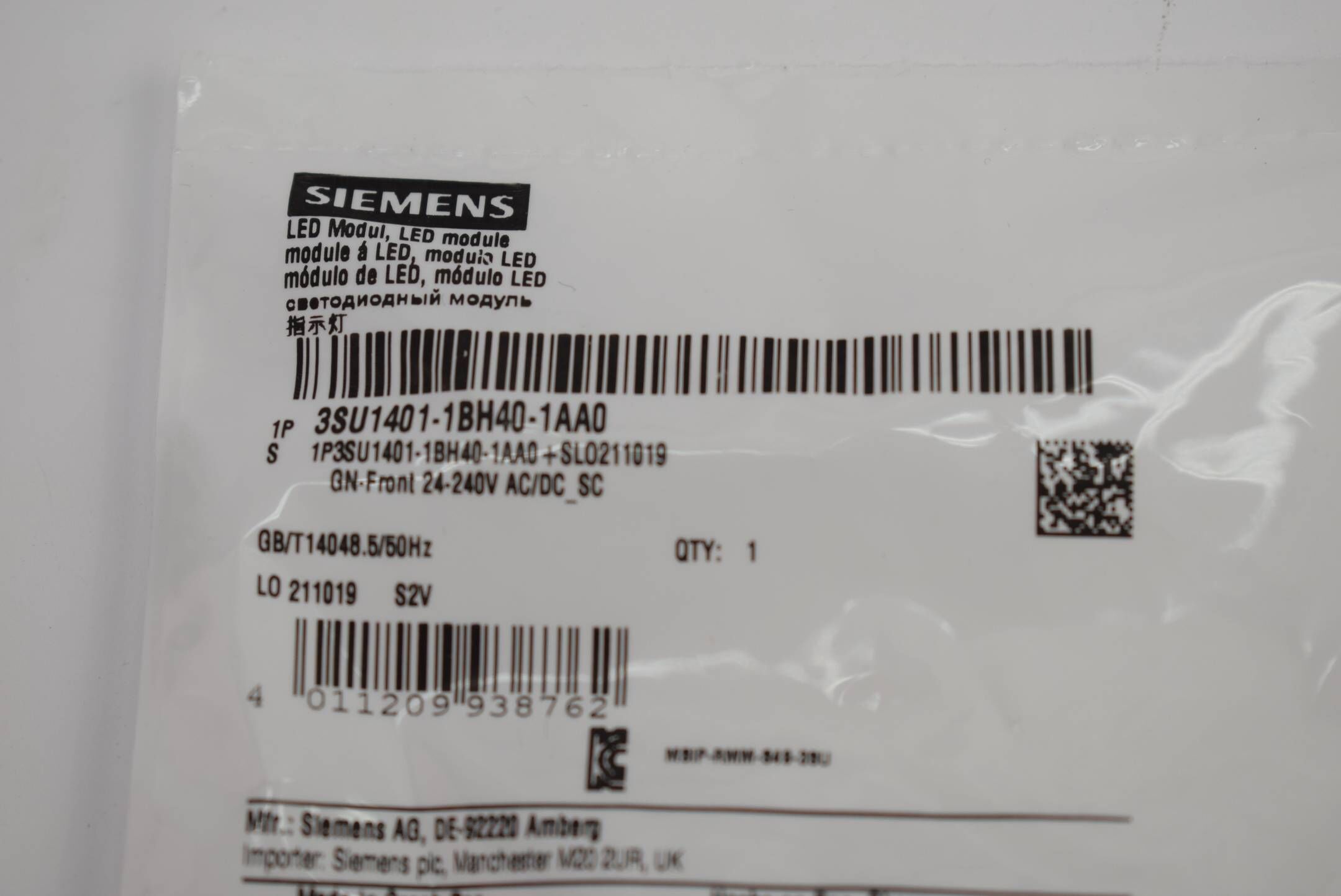 Siemens LED Modul 3SU1401-1BH40-1AA0 ( 3SU1 401-1BH40-1AA0 )