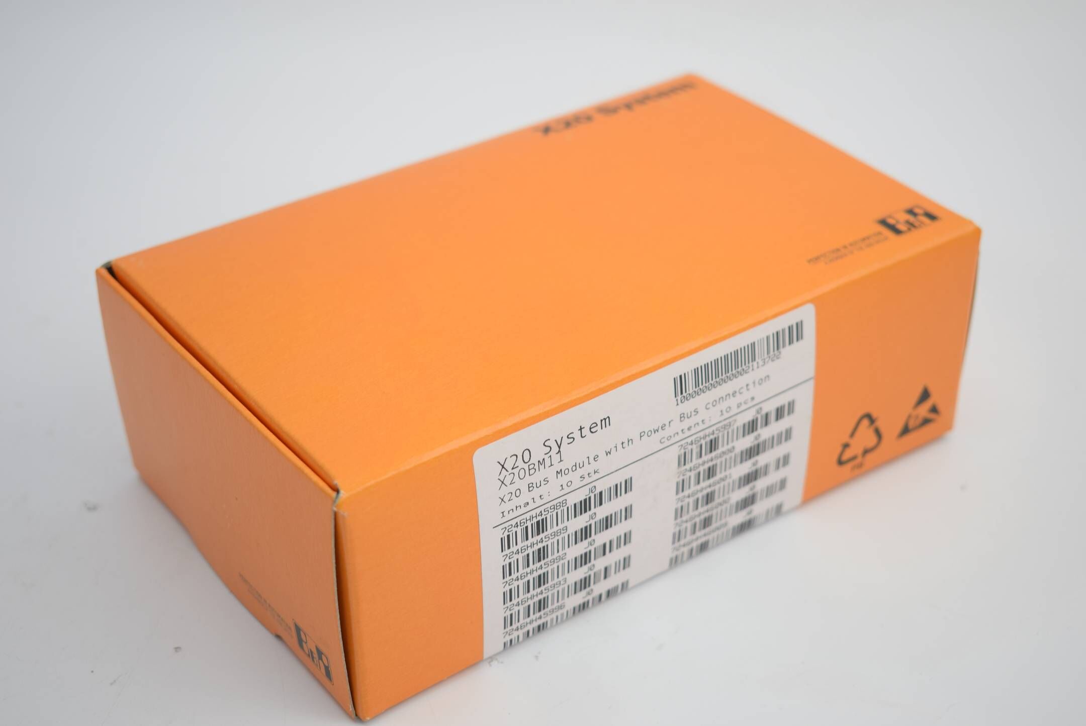 B&R 10x X20 Bus Module mit Energie Bus Verbindung X20BM11 Rev. J0