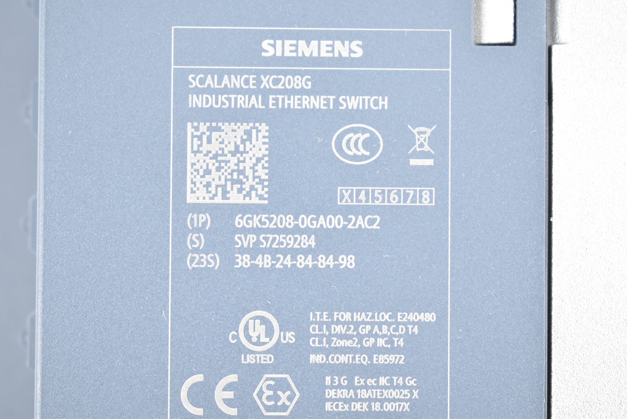 Siemens simatic Net Switch Module 6GK5 208-0GA00-2AC2 ( 6GK5208-0GA00-2AC2 ) E3