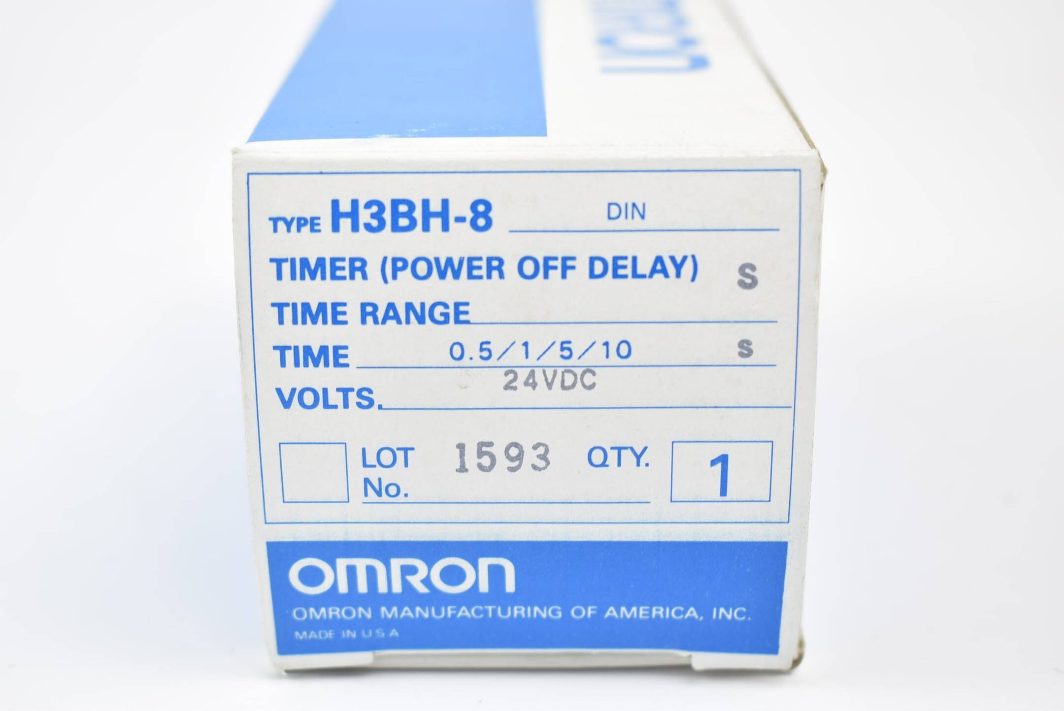 Omron Timer Power off Delay H3BH-8 DIN 24 VDC Time Range S 0.5 / 1 / 5 / 10 s