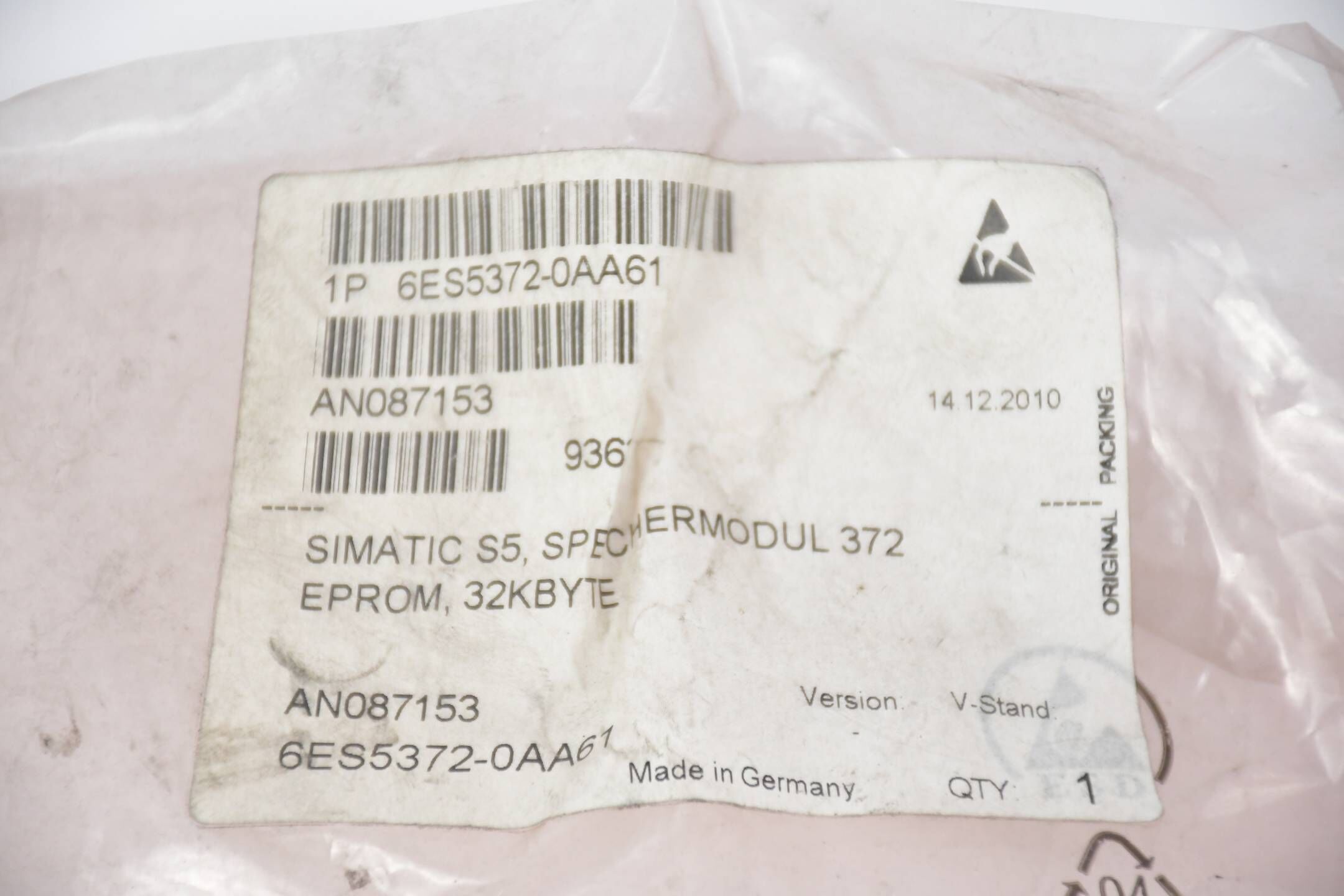 Siemens Simatic S5 Speichermodul 372 32KBYTE 6ES5372-0AA61 ( 6ES5 372-0AA61 )
