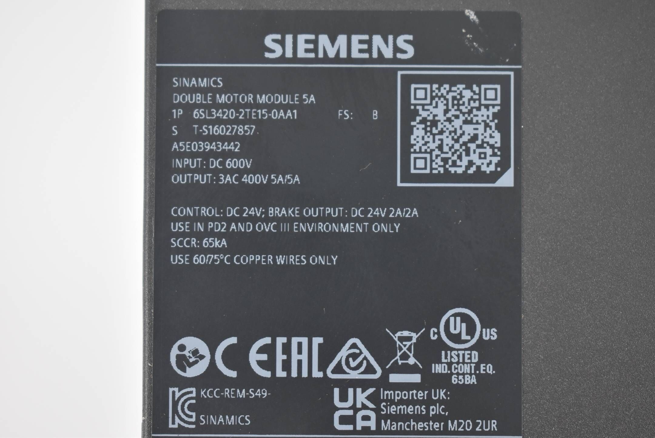 Siemens sinamics S120 6SL3420-2TE15-0AA1 ( 6SL3420-2TE15-0AA1 ) E.B