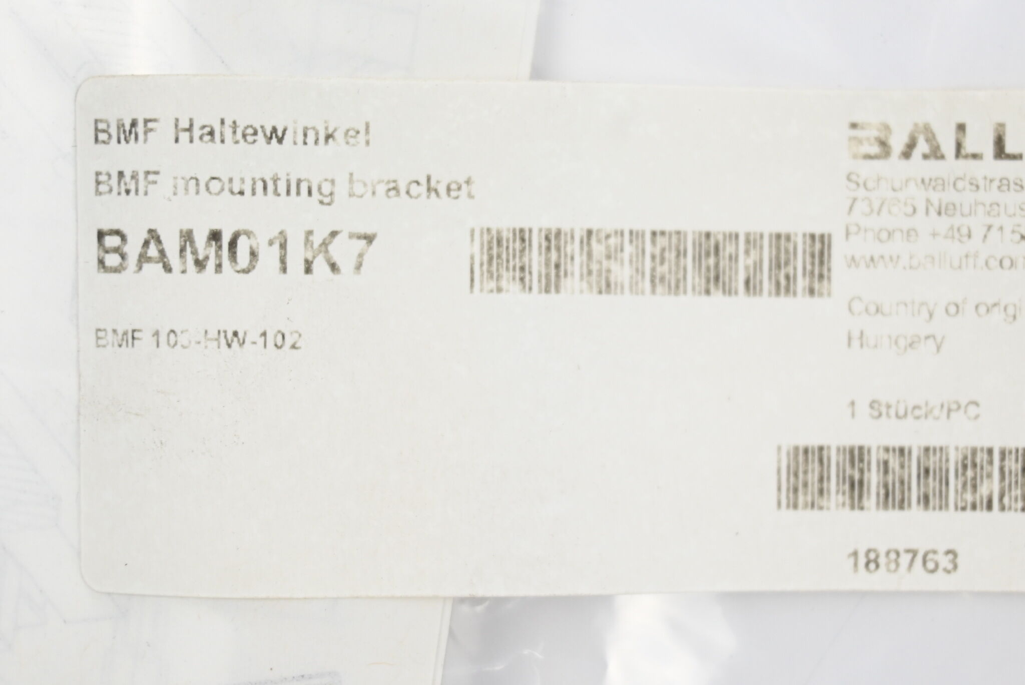 Balluff BAM01K7 BMF Haltewinkel BMF 103-HW-102 ( VE 6 Stück )