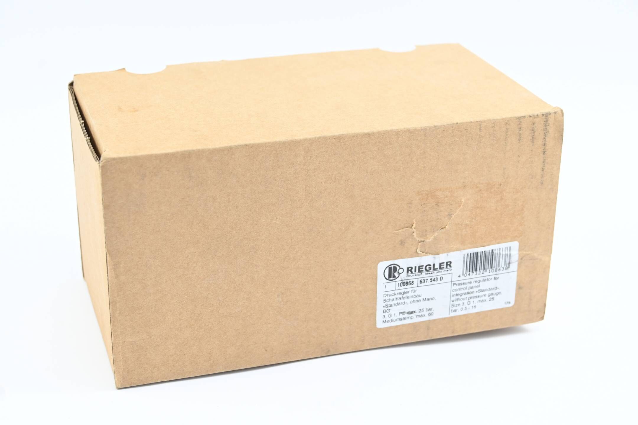 Riegler Druckregler für Schalttafeleinbau 100868 ( 637.543 D ) 