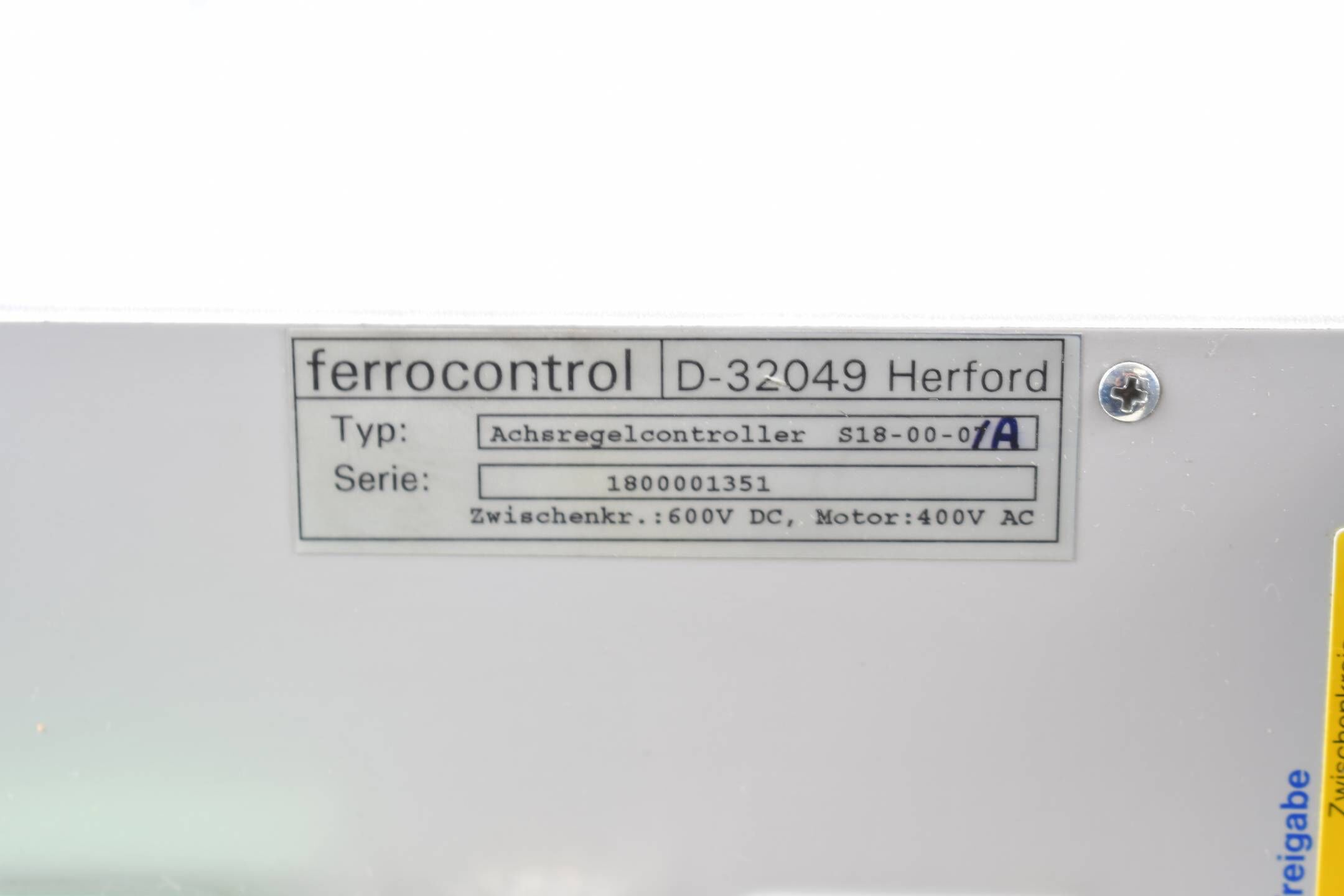 Ferrocontrol Achsregelcontroller S18 ( S18-00-0A ) S18000A