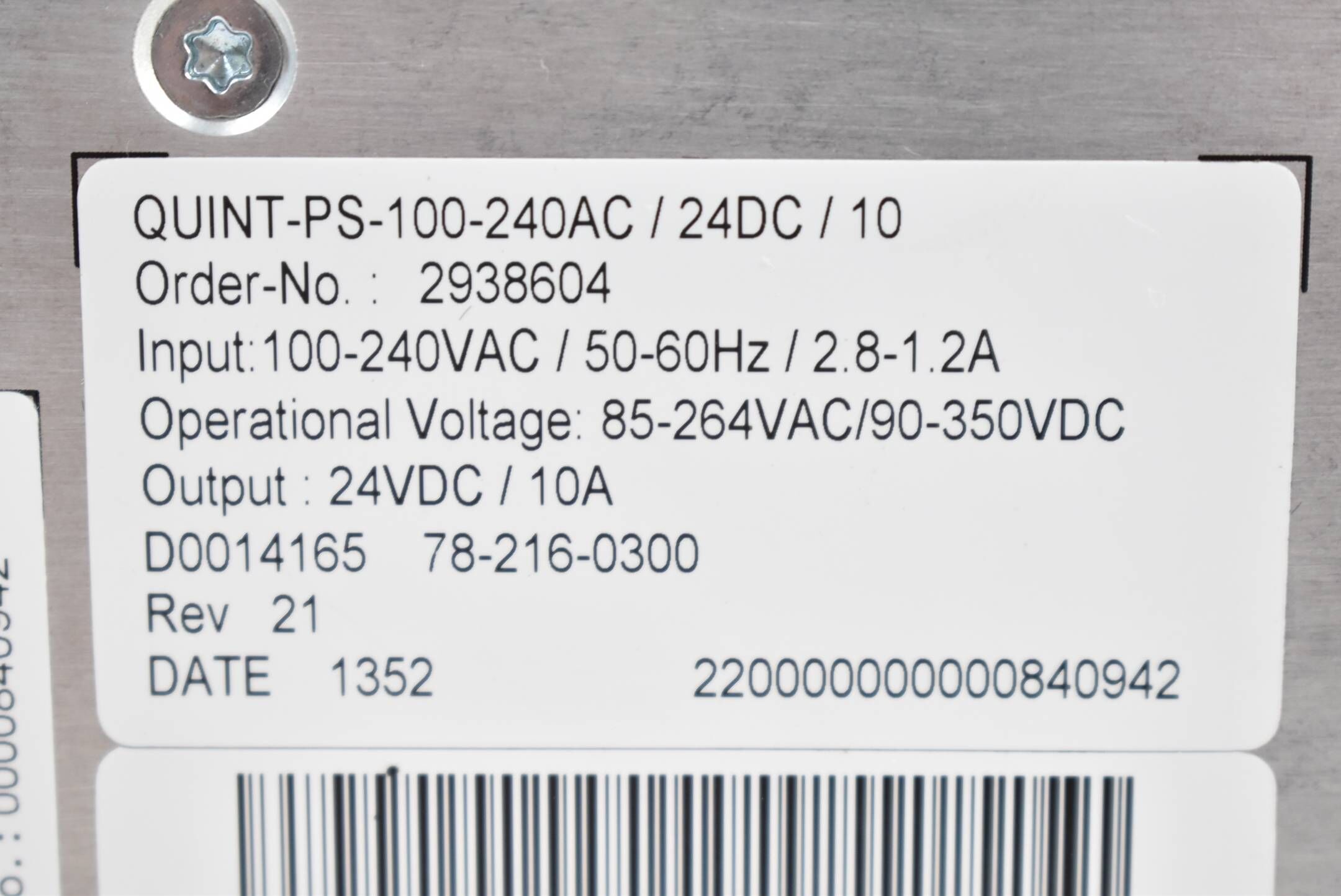 Phoenix Contact QUINT-PS-100-240AC/24DC/10 Stromversorgung ( 2938604 )
