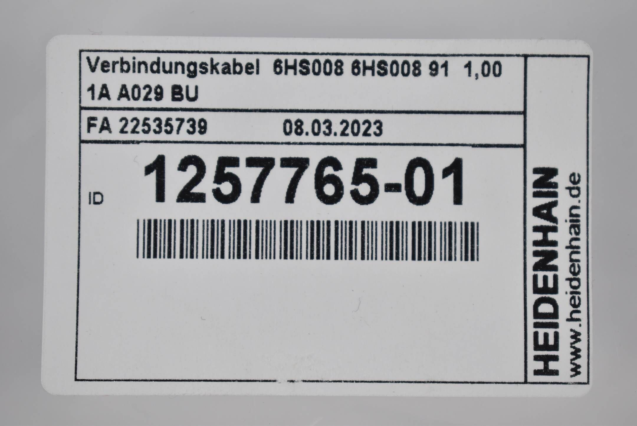 Heidenhain Verbindungskabel 1257765-01 ( 1,00m ) 